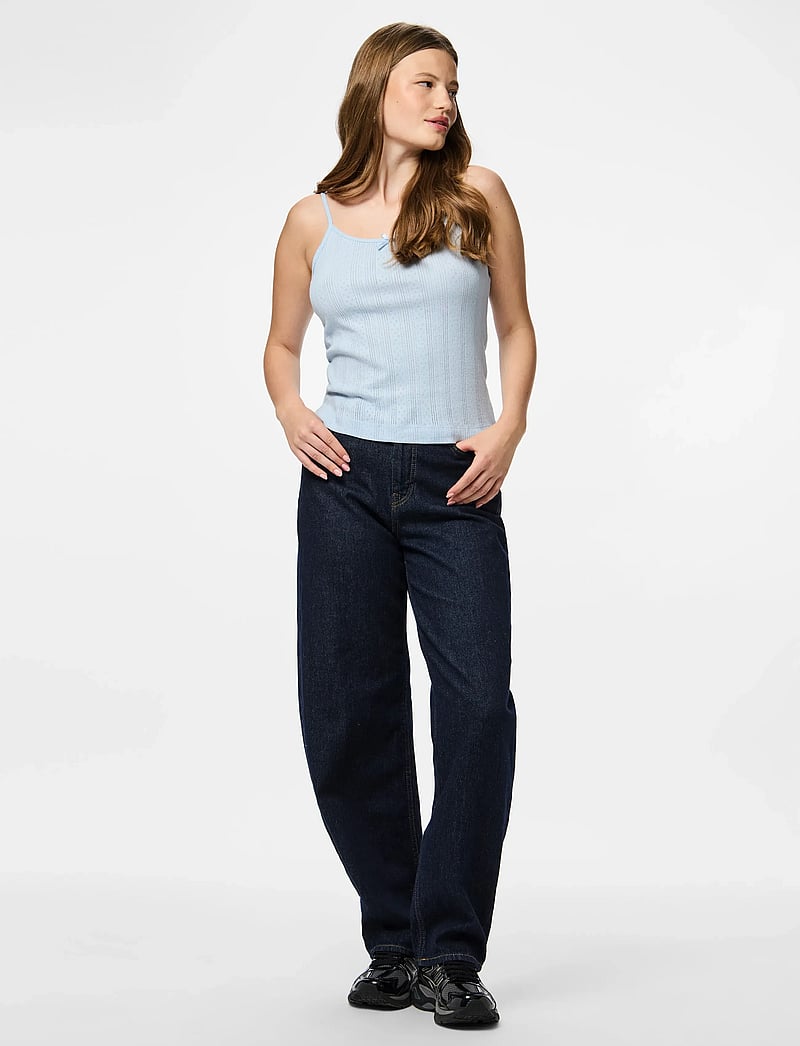 Pieces - PCMARIE SINGLET POIN TOP JRS NOOS BC - topid ja varrukateta alussärgid - cashmere blue - 4