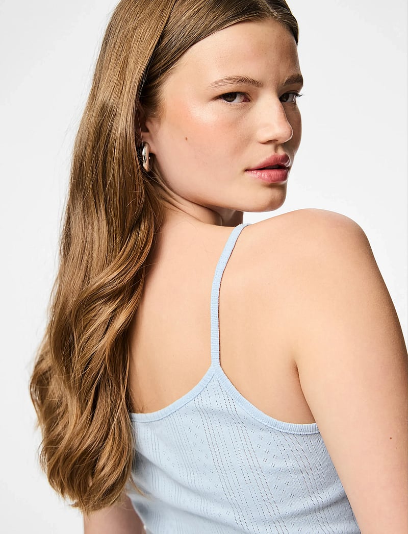 Pieces - PCMARIE SINGLET POIN TOP JRS NOOS BC - topid ja varrukateta alussärgid - cashmere blue - 5