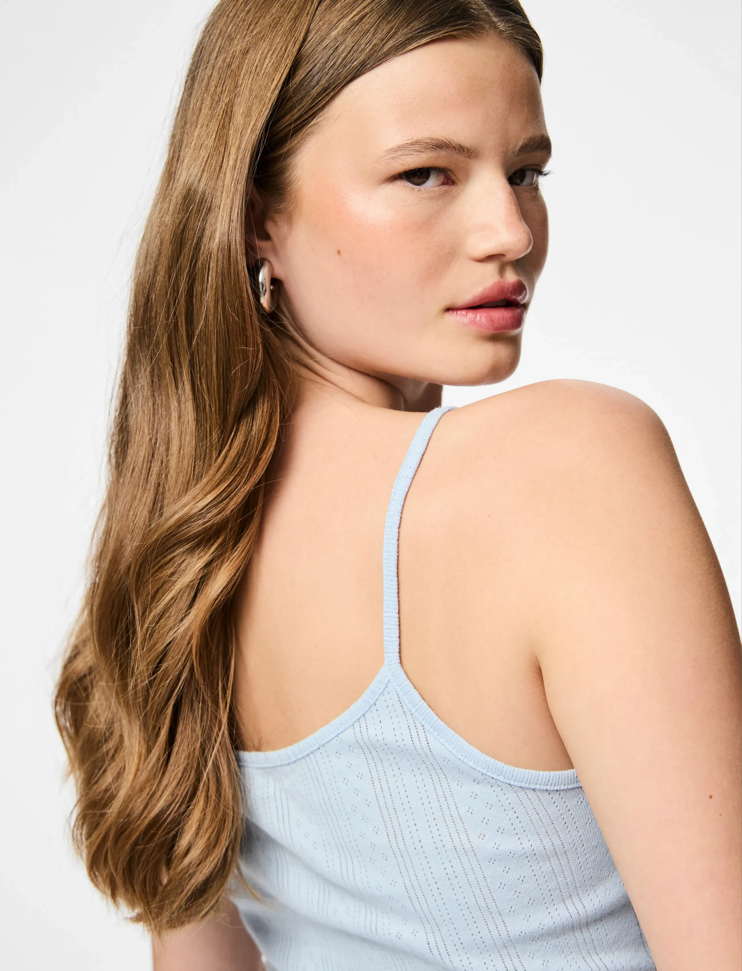 Pieces - PCMARIE SINGLET POIN TOP JRS NOOS BC - topid ja varrukateta alussärgid - cashmere blue - 5