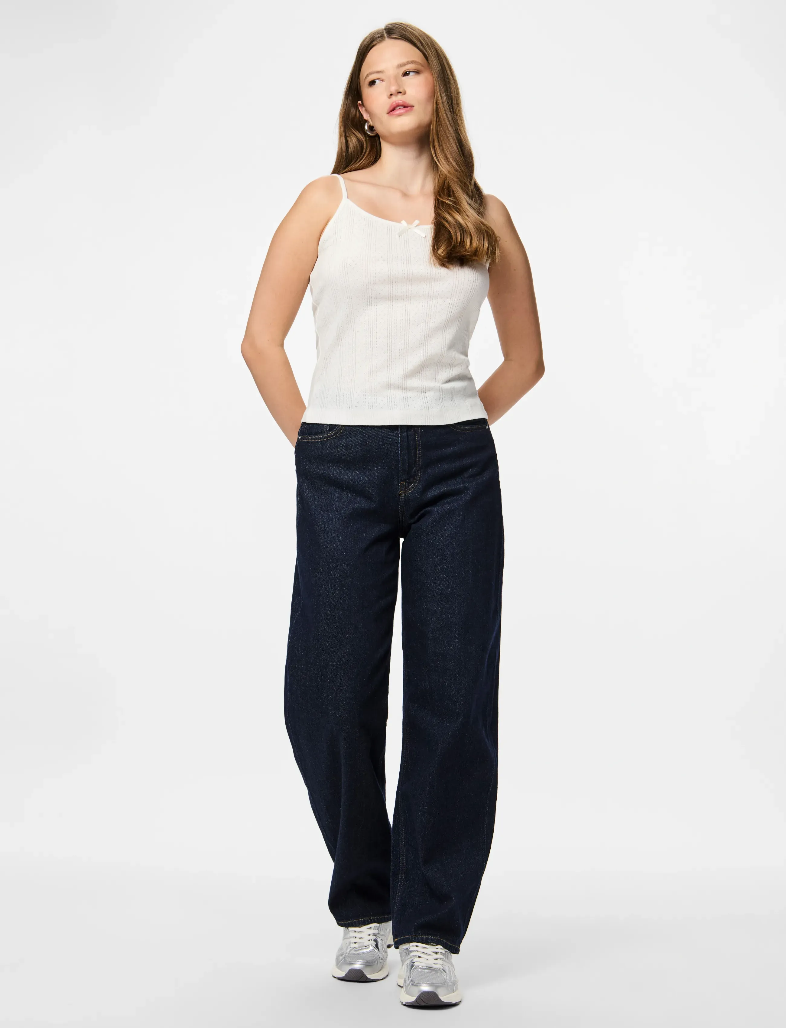 Pieces - PCMARIE SINGLET POIN TOP JRS NOOS BC - Ärmellose tops - cloud dancer - 4