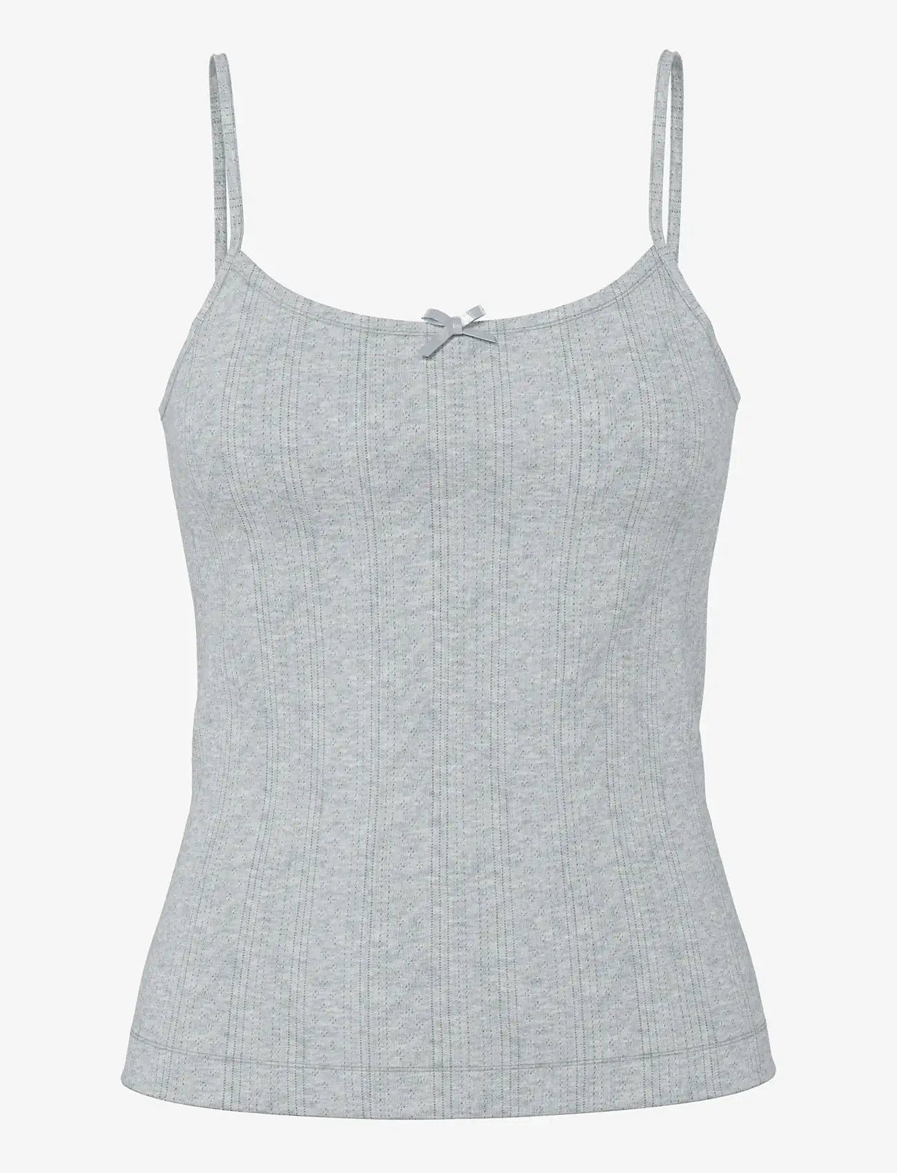 Pieces - PCMARIE SINGLET POIN TOP JRS NOOS BC - tanktops - light grey melange - 1