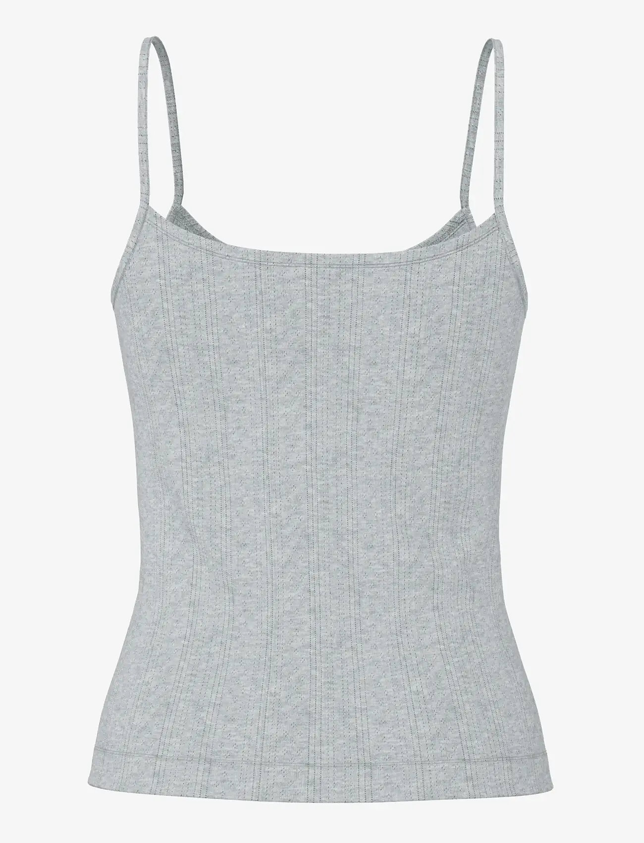Pieces - PCMARIE SINGLET POIN TOP JRS NOOS BC - tanktops - light grey melange - 2