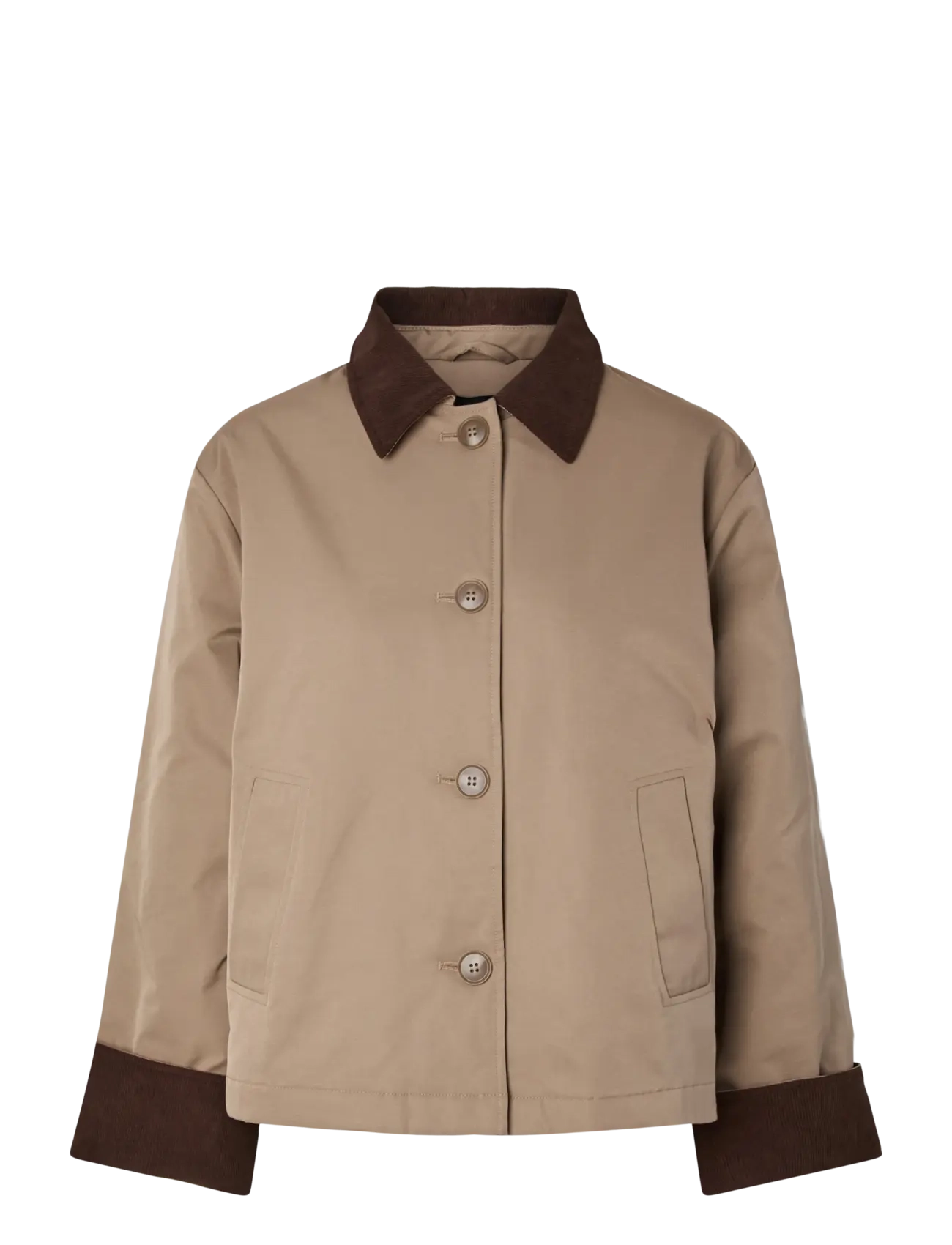 Pieces - PCJORMA SHORT PADDED JACKET BC - greige - 1