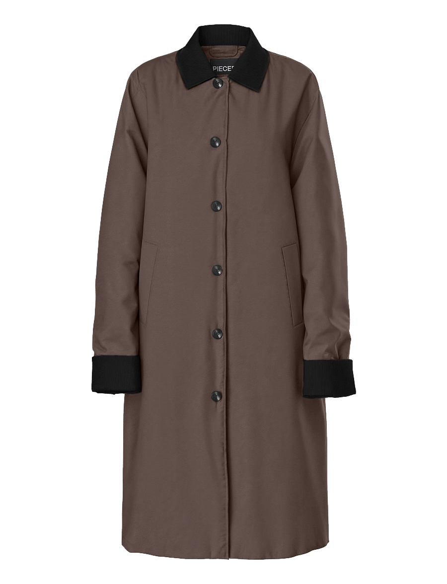 Pieces - PCJORMA LONG CORDUROY JACKET NOOS BC - vårjackor - coffee quartz - 1