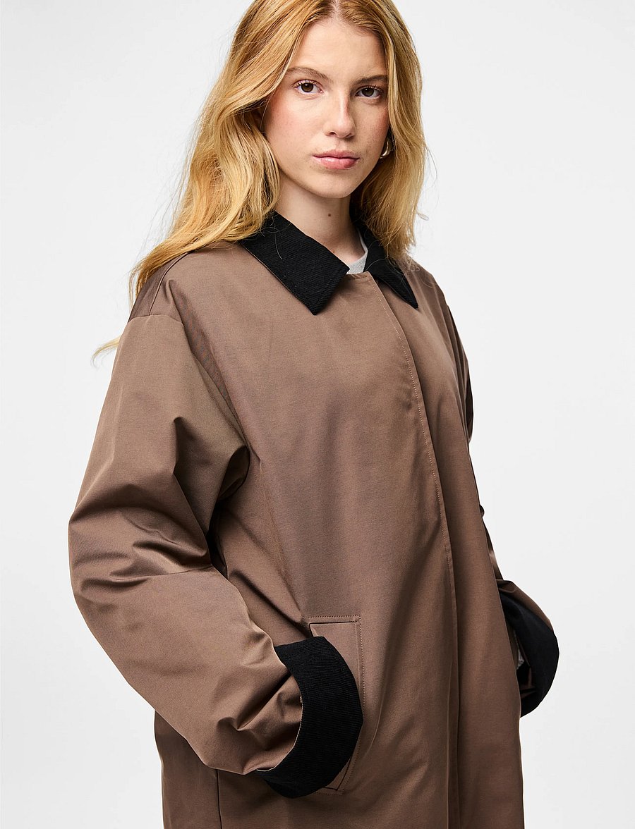 Pieces - PCJORMA LONG CORDUROY JACKET NOOS BC - vårjackor - coffee quartz - 5