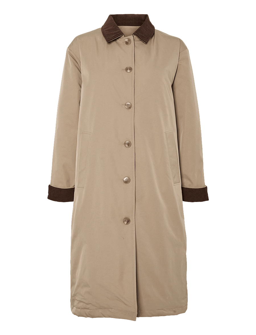 Pieces - PCJORMA LONG CORDUROY JACKET NOOS BC - greige - 1