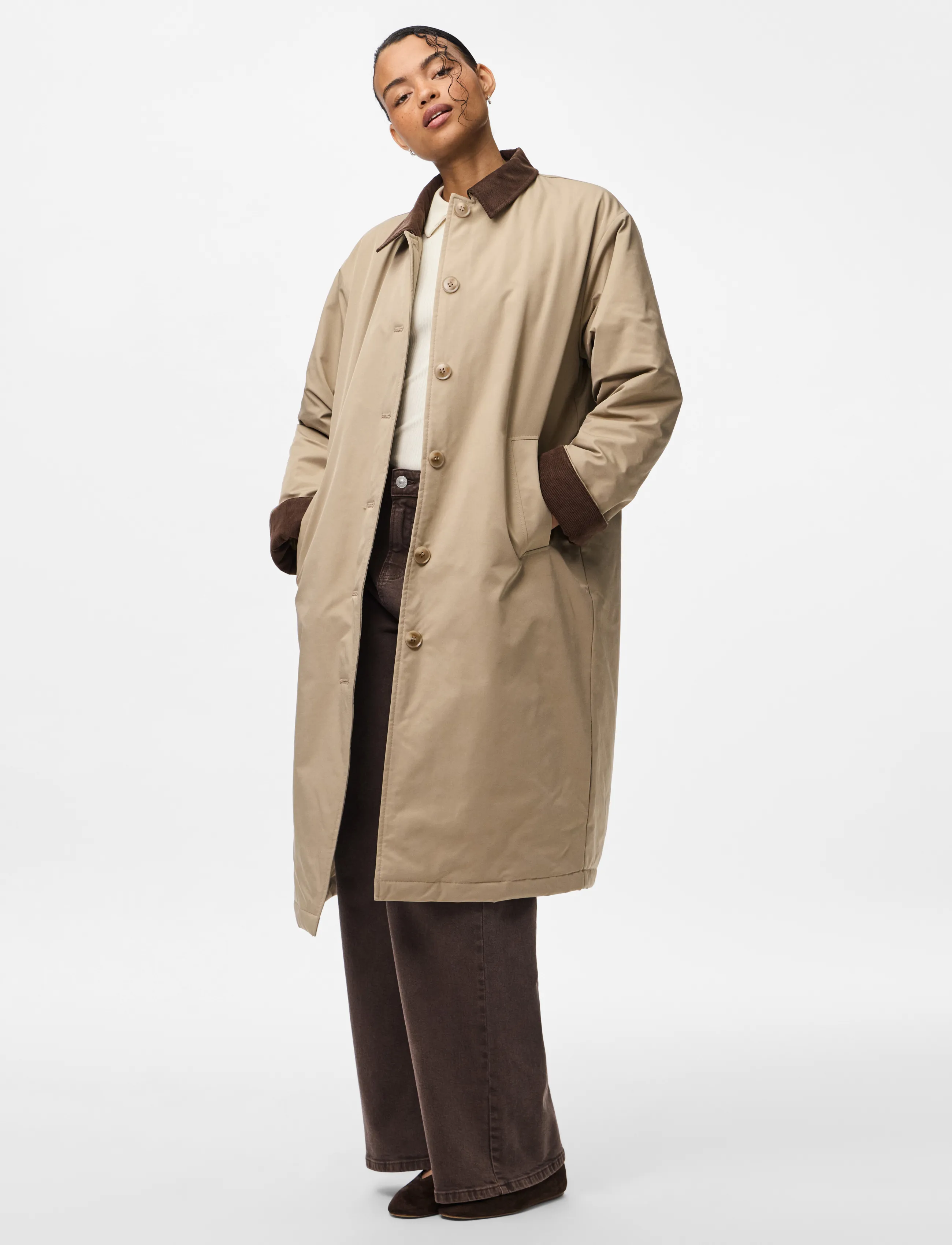 Pieces - PCJORMA LONG CORDUROY JACKET NOOS BC - greige - 4
