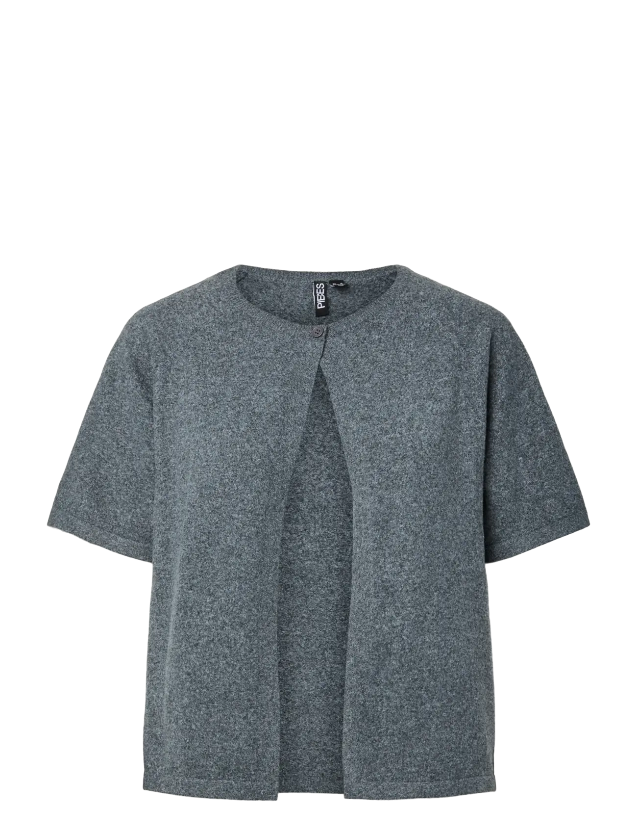 Pieces PCBREE SS O-NECK KNIT CARDIGAN NOOS BC - Cardigans - DARK GREY MELANGE / grey