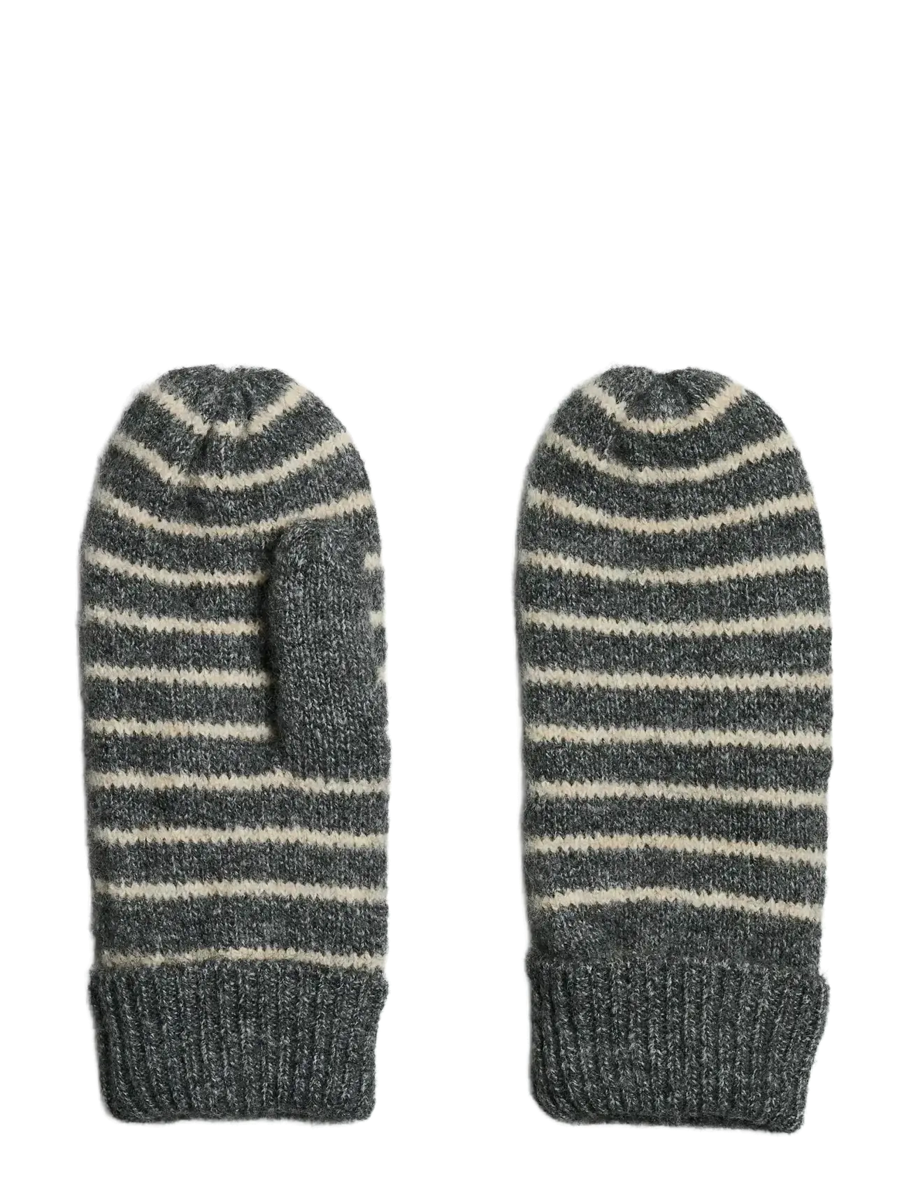 Pieces Pcnorma Stripe Mittens Bc, Kvinder, Stribede Vanter, Grå, Str: ONE SIZE