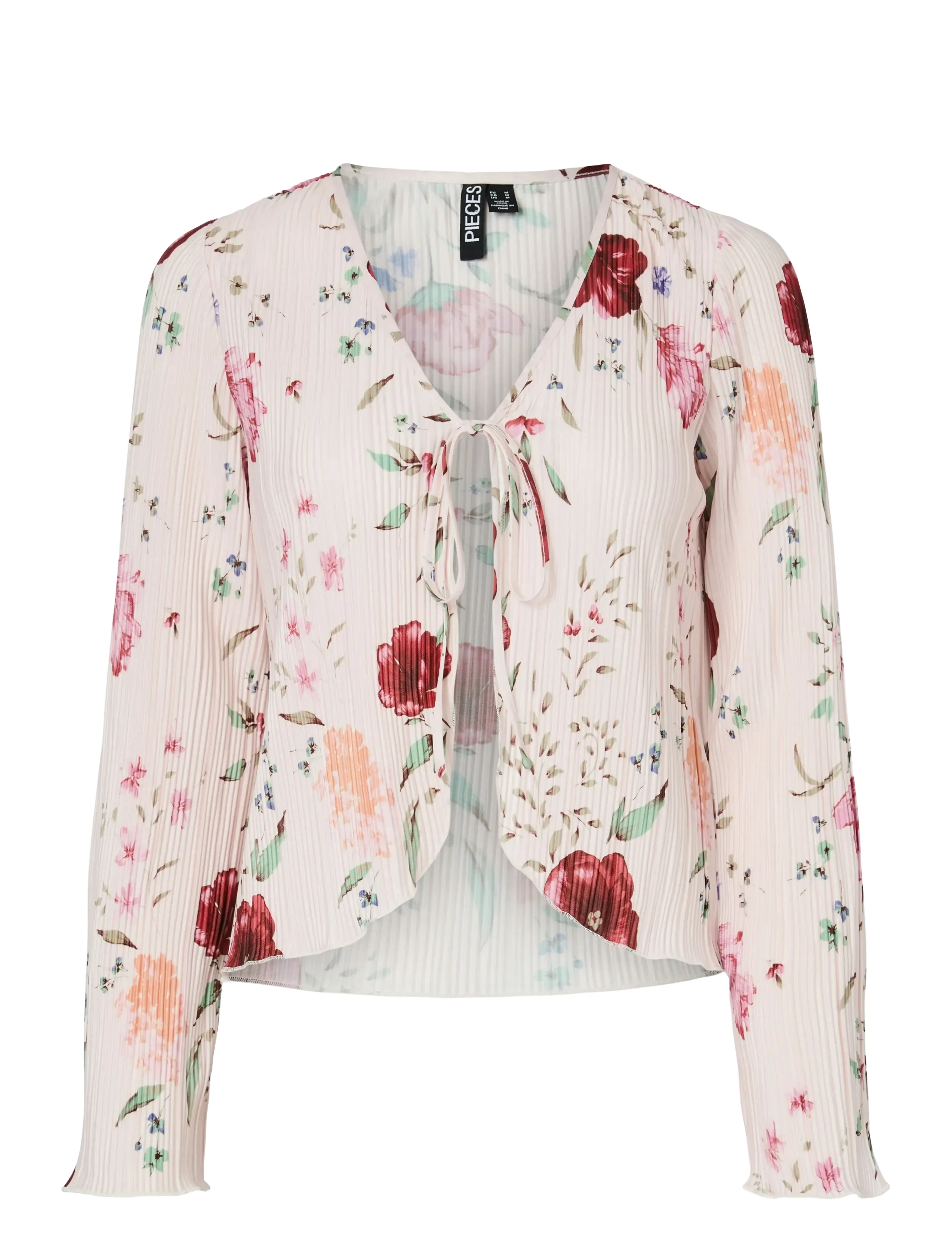 PCAMBER LS TIE TOP WVN KCA - PINK TULLE