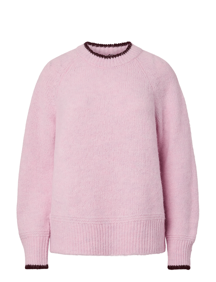 Pieces - PCIVY LS O-NECK CONTRAST KNIT NOOS BC - pullover - roseate spoonbill - 0