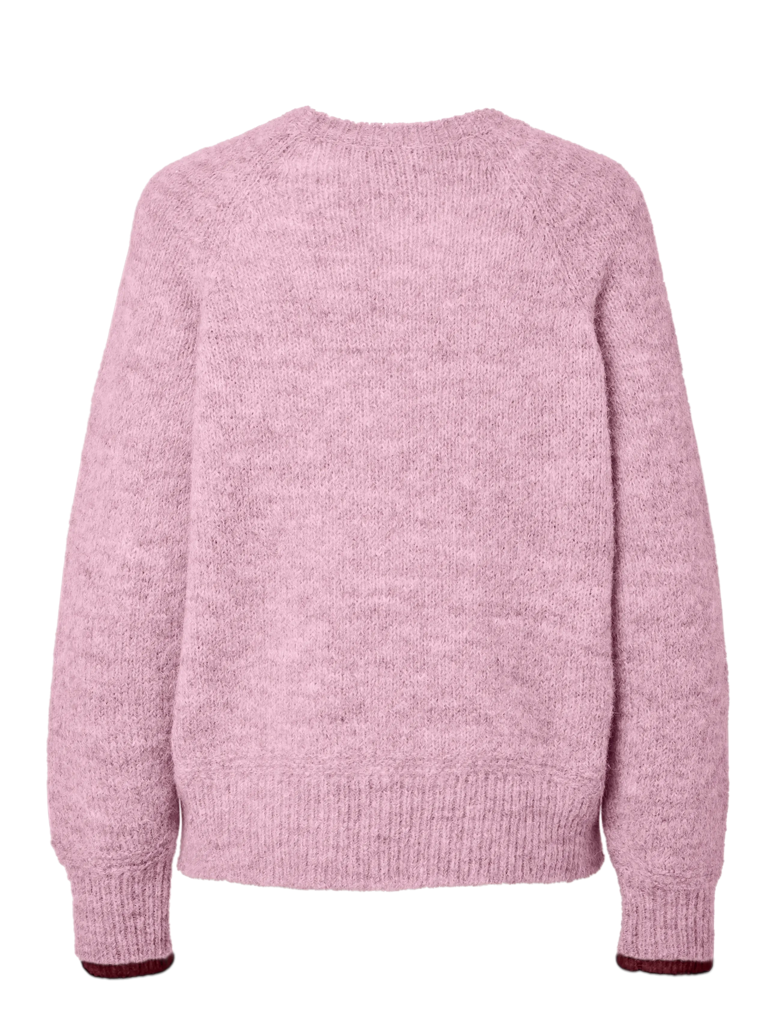 Pieces - PCIVY LS O-NECK CONTRAST KNIT NOOS BC - pullover - roseate spoonbill - 1