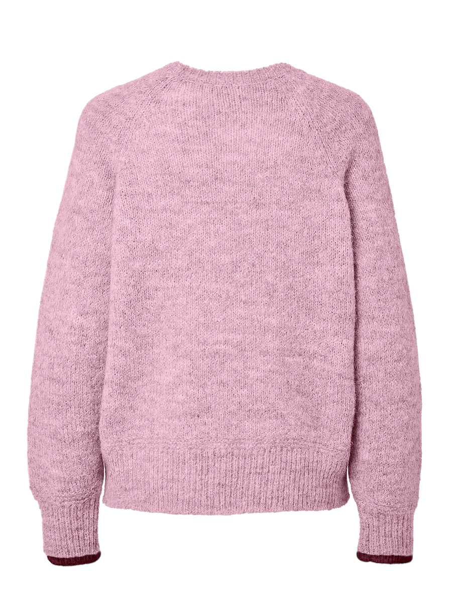 Pieces - PCIVY LS O-NECK CONTRAST KNIT NOOS BC - pullover - roseate spoonbill - 1