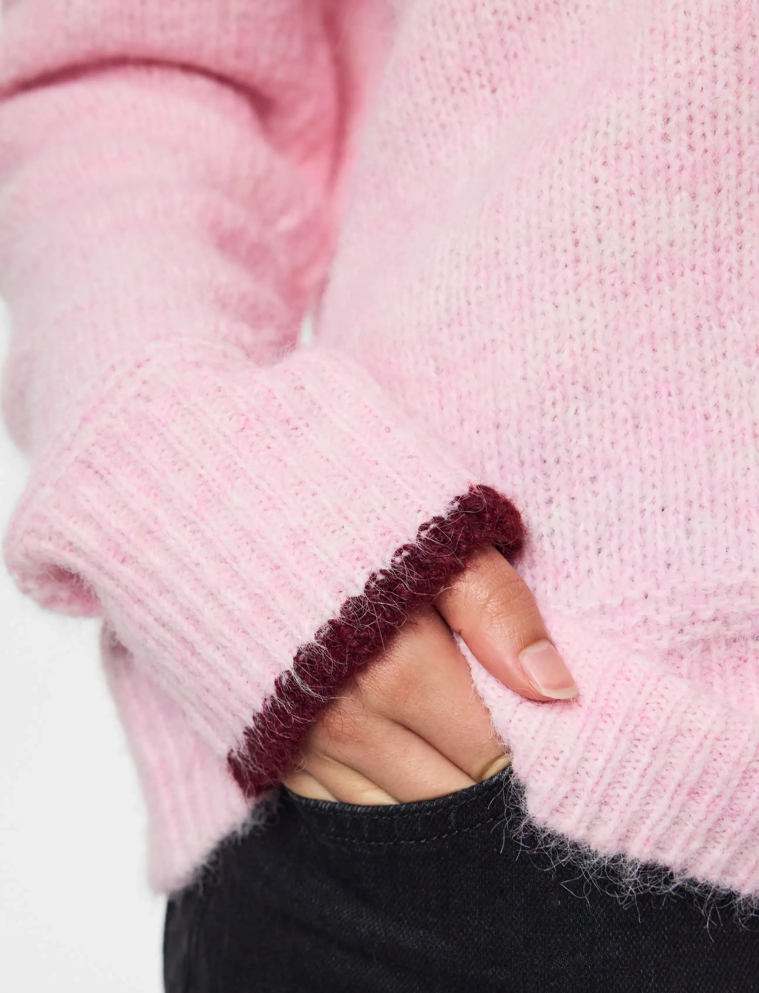 Pieces - PCIVY LS O-NECK CONTRAST KNIT NOOS BC - stickade tröjor - roseate spoonbill - 5