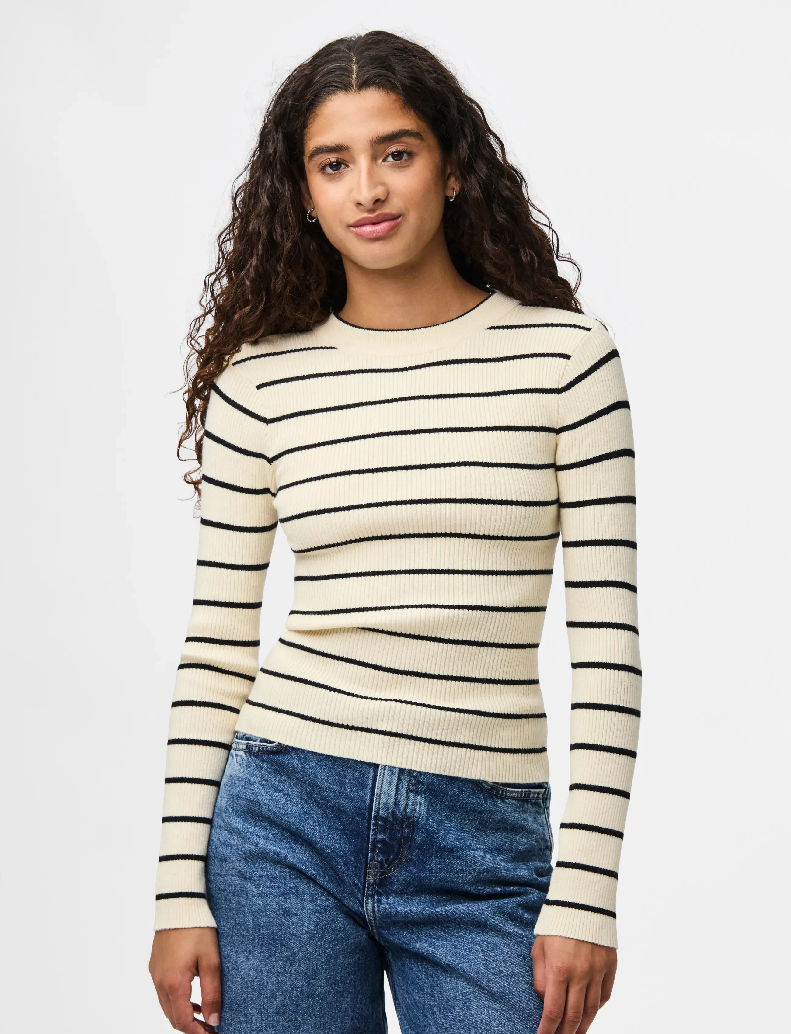 Pieces PCMIRA NEW LS O-NECK KNIT NOOS BC - Kleidung - BIRCH / cream