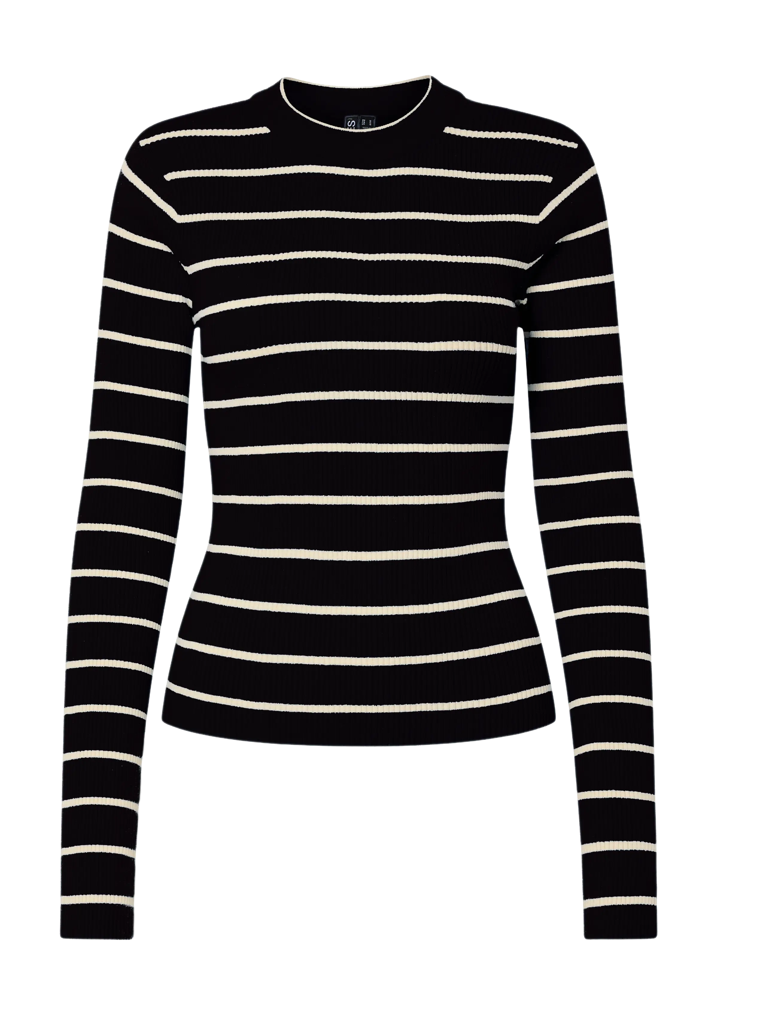 PIECES Pcmira New Ls O-Neck Knit Noos Bc Schwarz - XS - Damen