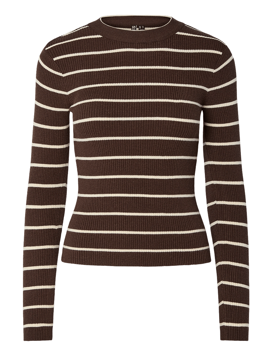 Pieces - PCMIRA NEW LS O-NECK KNIT NOOS BC - pullover - hot fudge - 1
