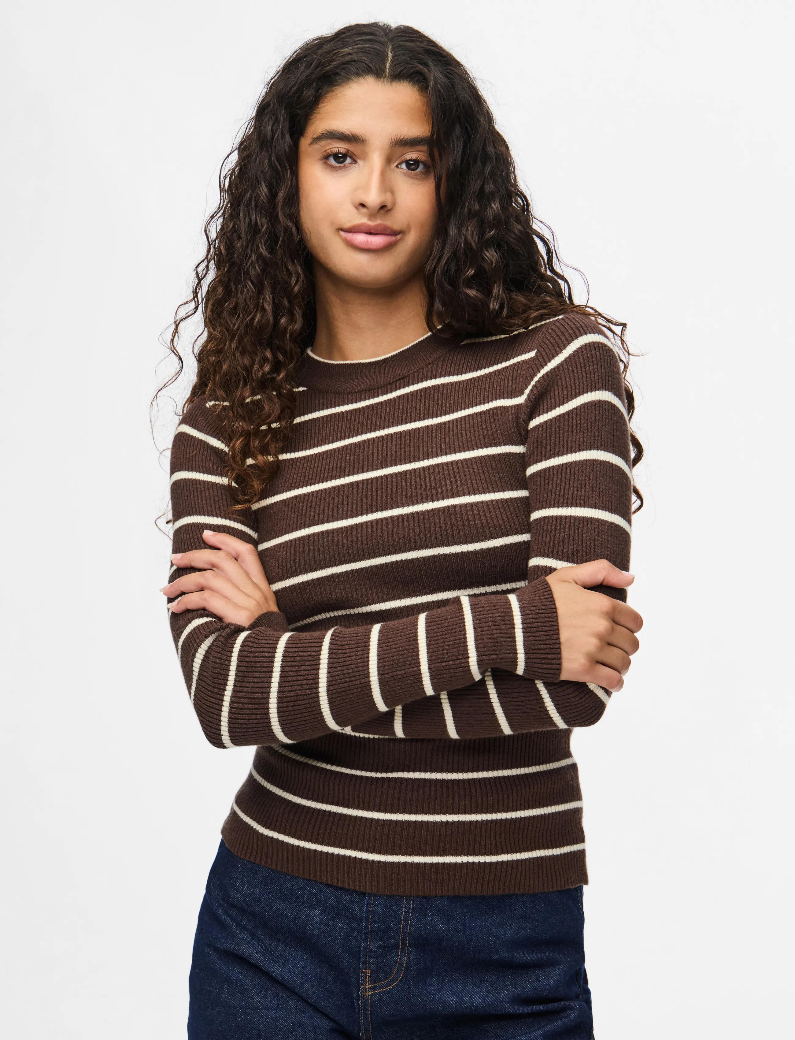 Pieces PCMIRA NEW LS O-NECK KNIT NOOS BC - Pieces - HOT FUDGE / brown