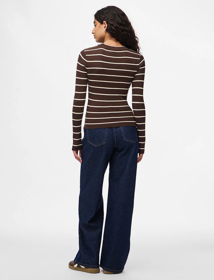 Pieces - PCMIRA NEW LS O-NECK KNIT NOOS BC - pullover - hot fudge - 3