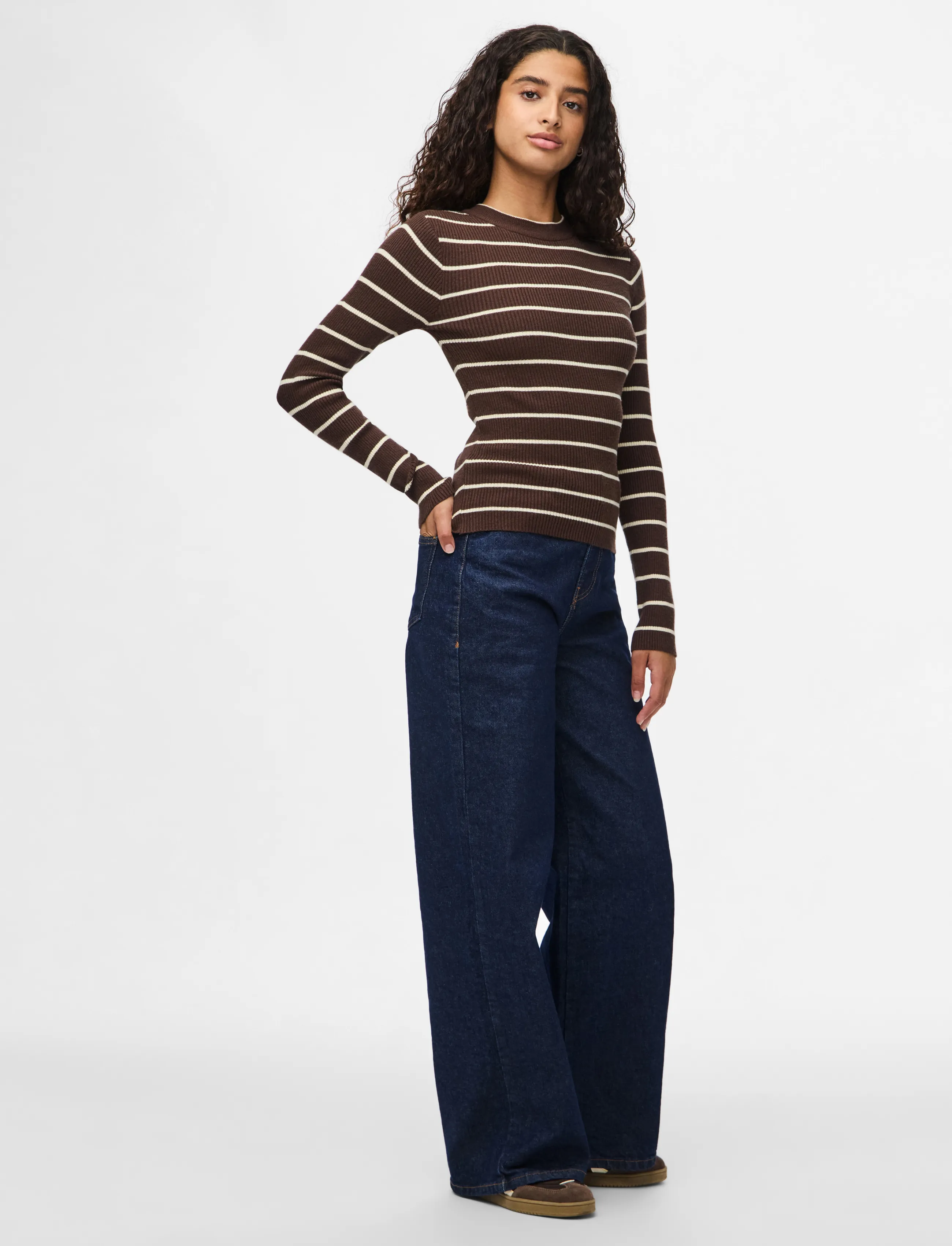Pieces - PCMIRA NEW LS O-NECK KNIT NOOS BC - jumpers - hot fudge - 4