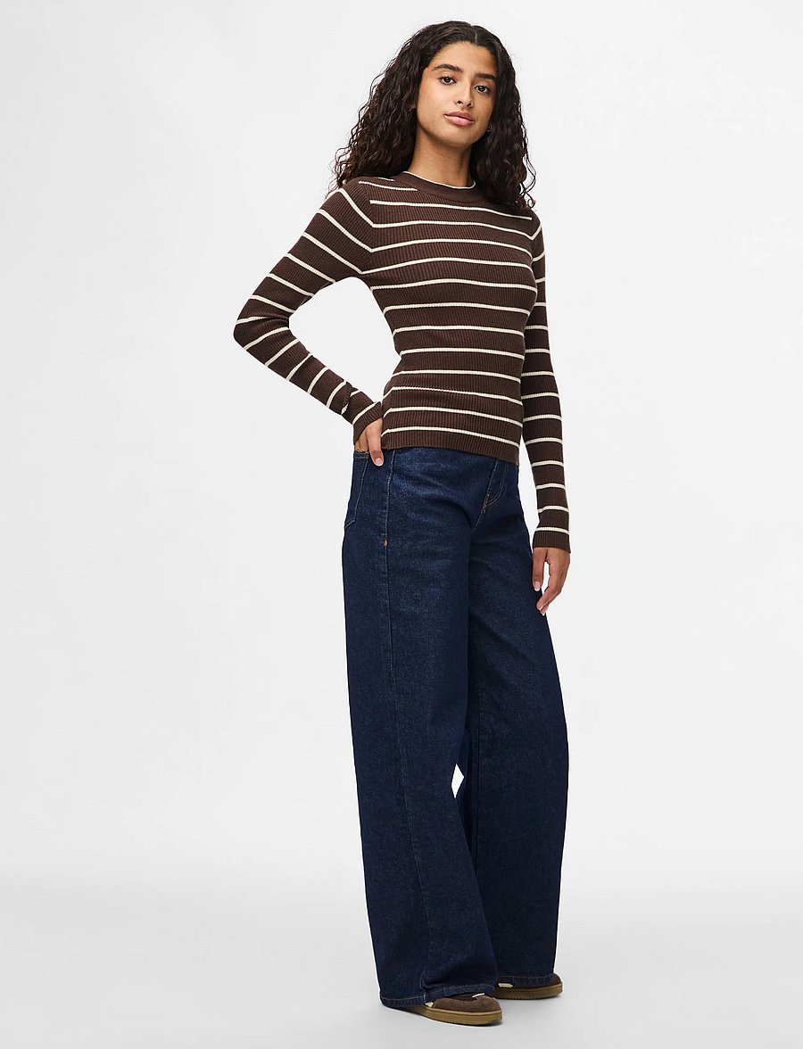 Pieces - PCMIRA NEW LS O-NECK KNIT NOOS BC - pullover - hot fudge - 4