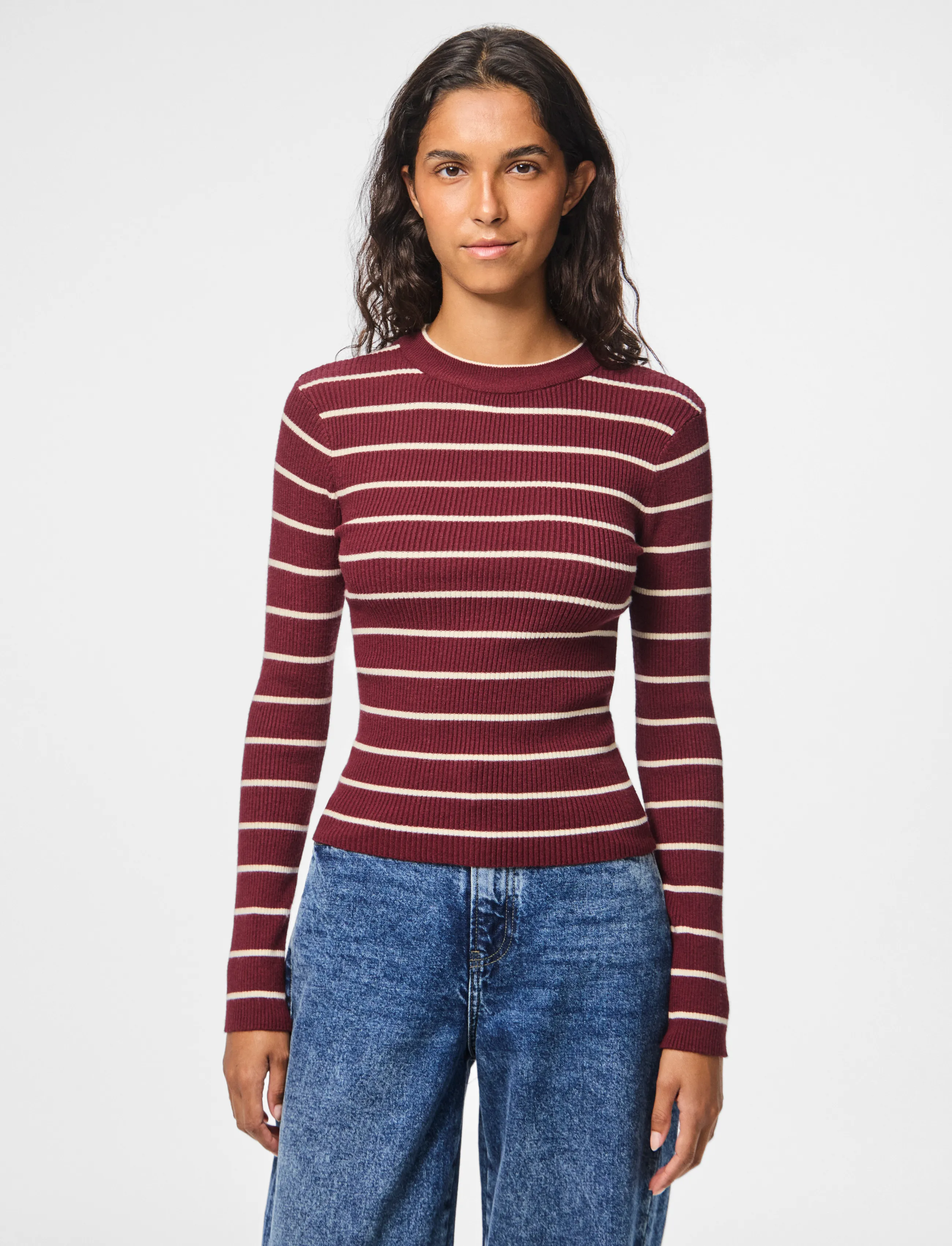 Pieces PCMIRA NEW LS O-NECK KNIT NOOS BC - Pieces - TAWNY PORT / burgundy
