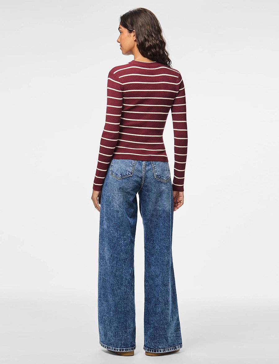 Pieces - PCMIRA NEW LS O-NECK KNIT NOOS BC - striktrøjer - tawny port - 3