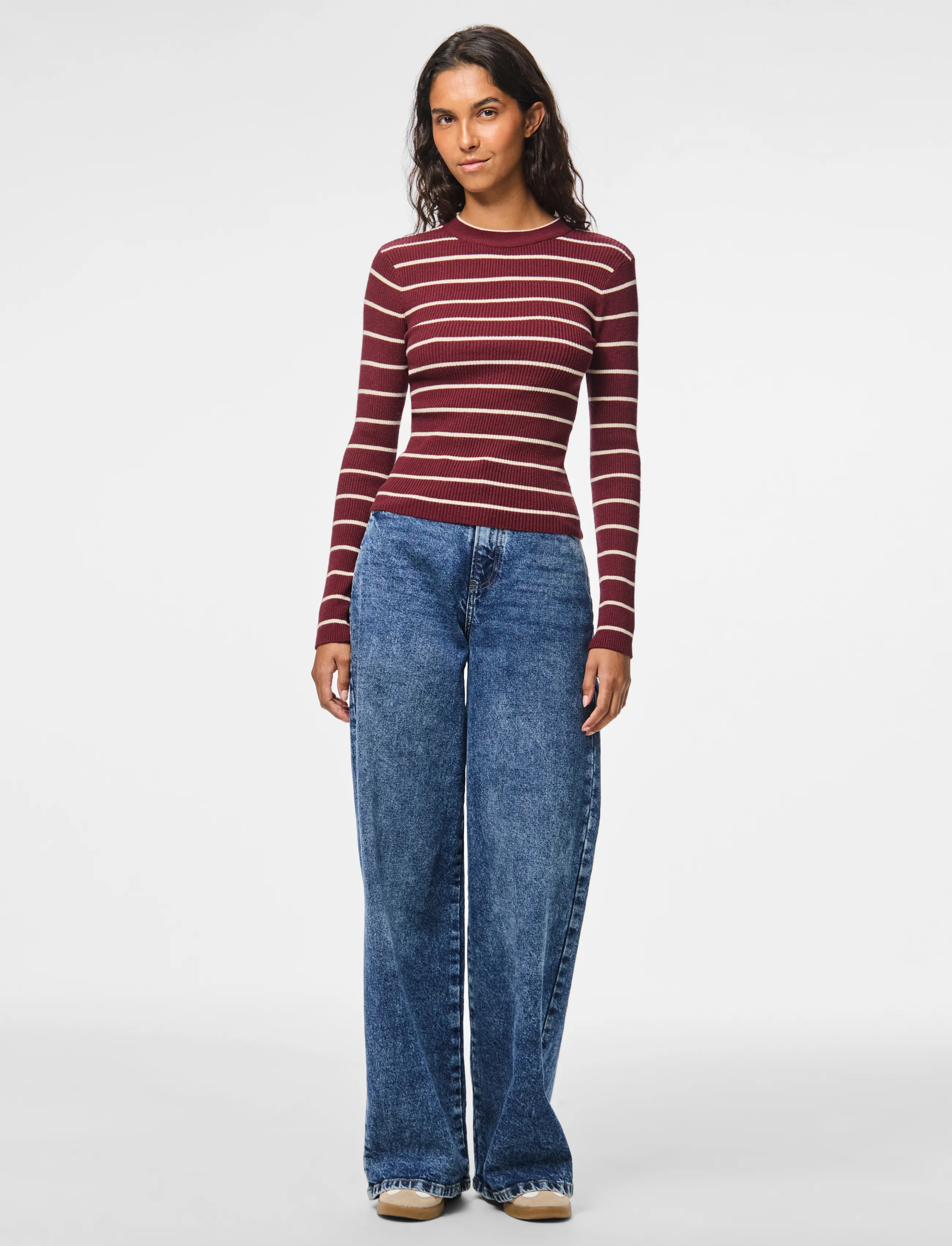 Pieces - PCMIRA NEW LS O-NECK KNIT NOOS BC - jumpers - tawny port - 4