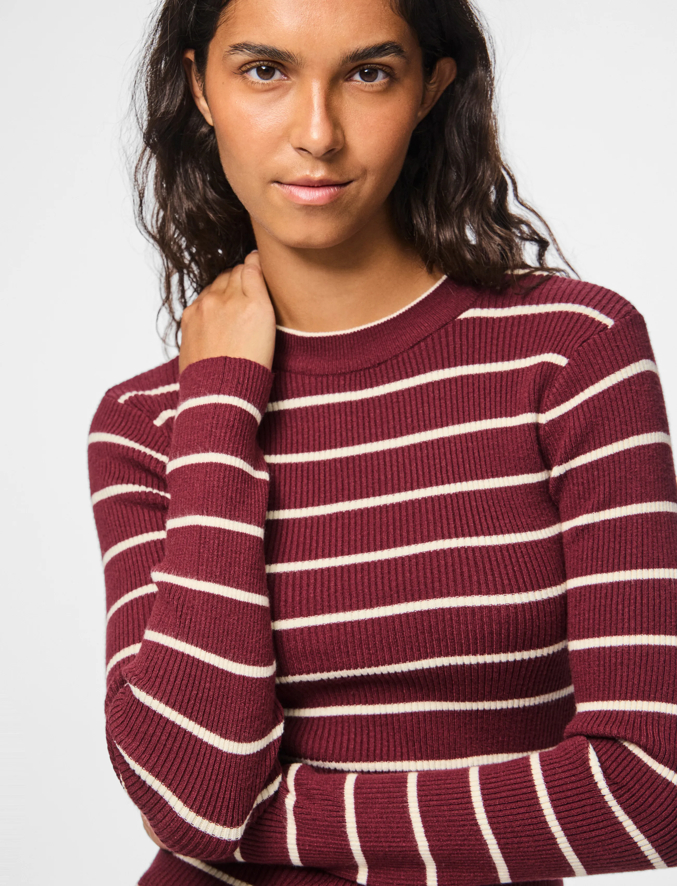 Pieces - PCMIRA NEW LS O-NECK KNIT NOOS BC - jumpers - tawny port - 5