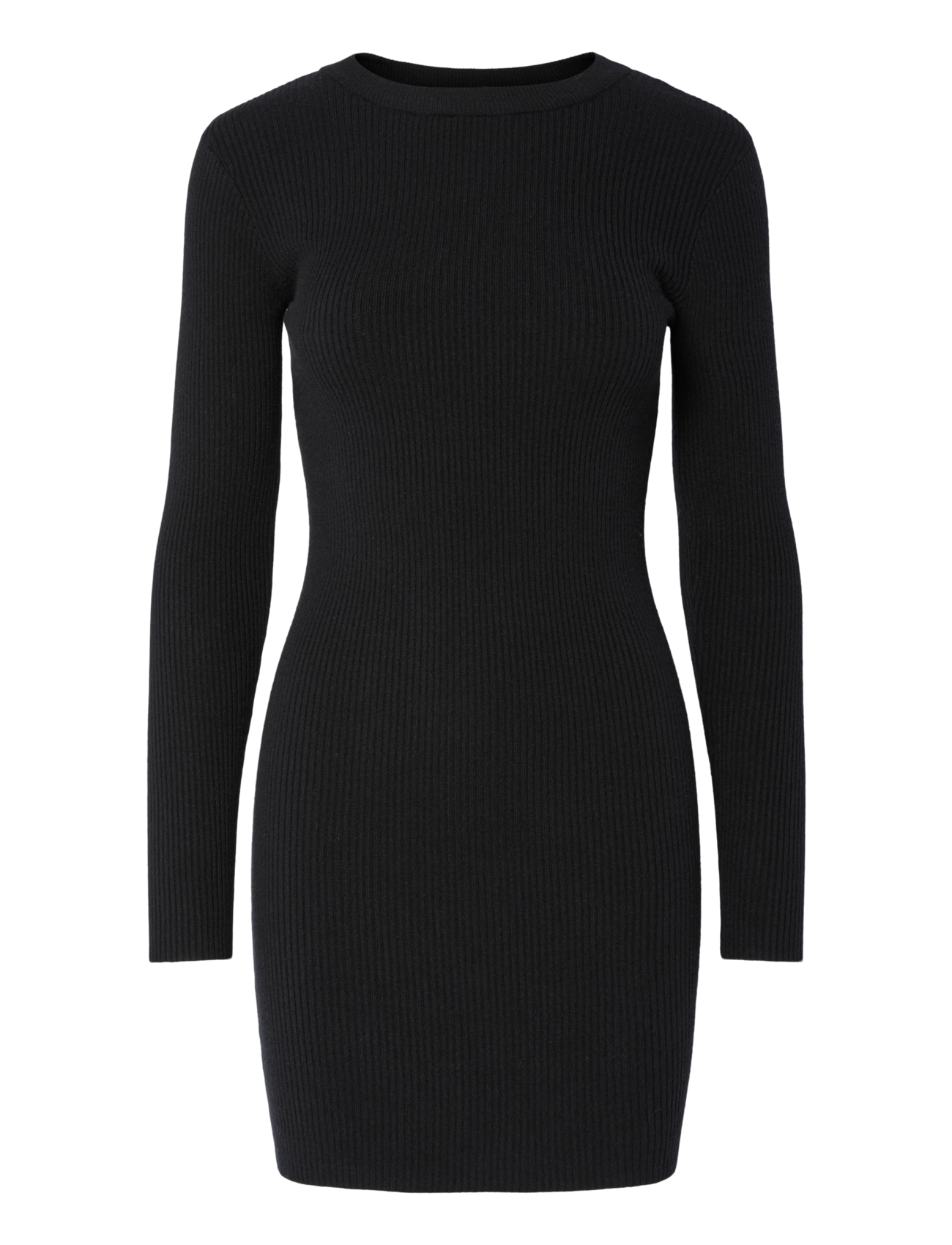 Pieces PCMIRA NEW LS O-NECK KNIT DRESS NOOS BC - Kjoler - BLACK / black