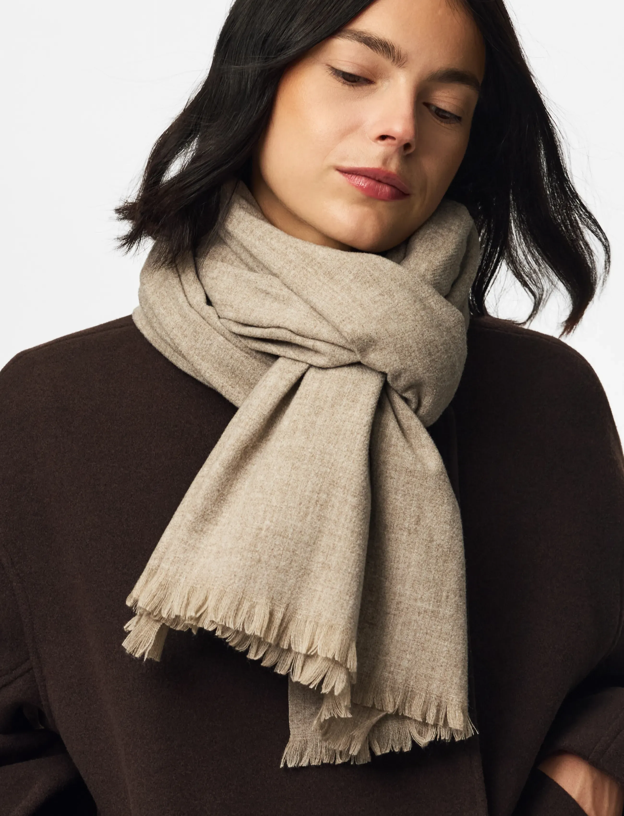 Pieces - PCDIANA LONG SCARF NOOS BC - winter scarves - greige - 2