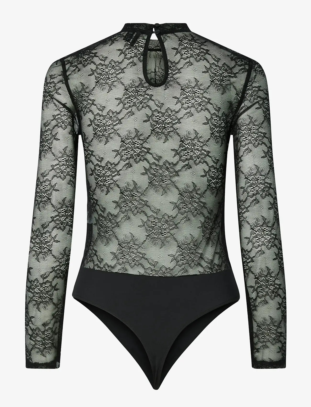 Pieces - PCMILLY LS LACE BODYSTOCKING NOOS - madalaimad hinnad - black - 1
