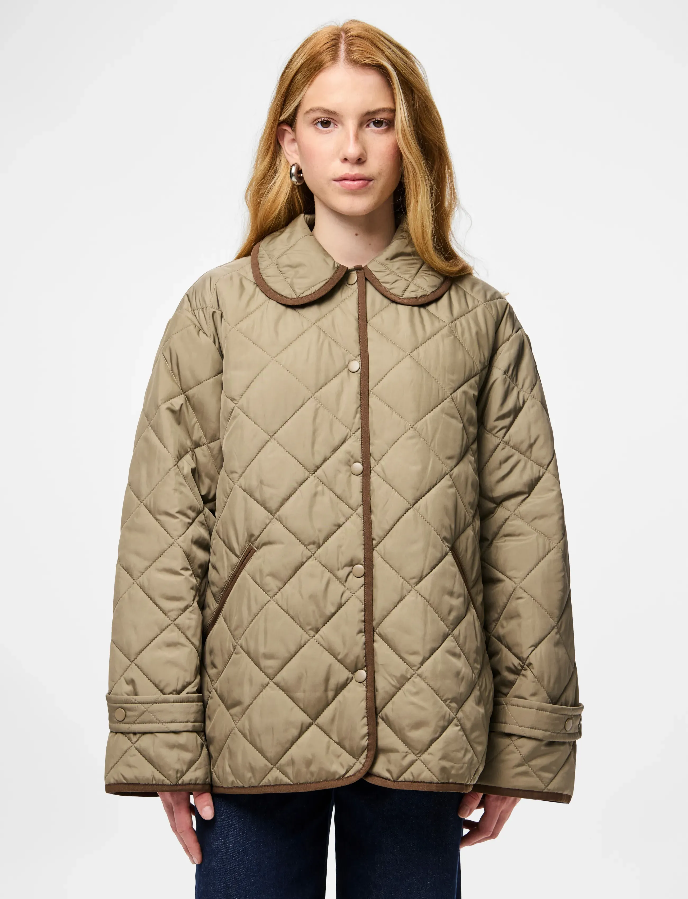 Pieces Pcemily Short Quilted Jacket Noos Bc, Kvinder, Kort Quiltet Jakke, Beige, Str: XL