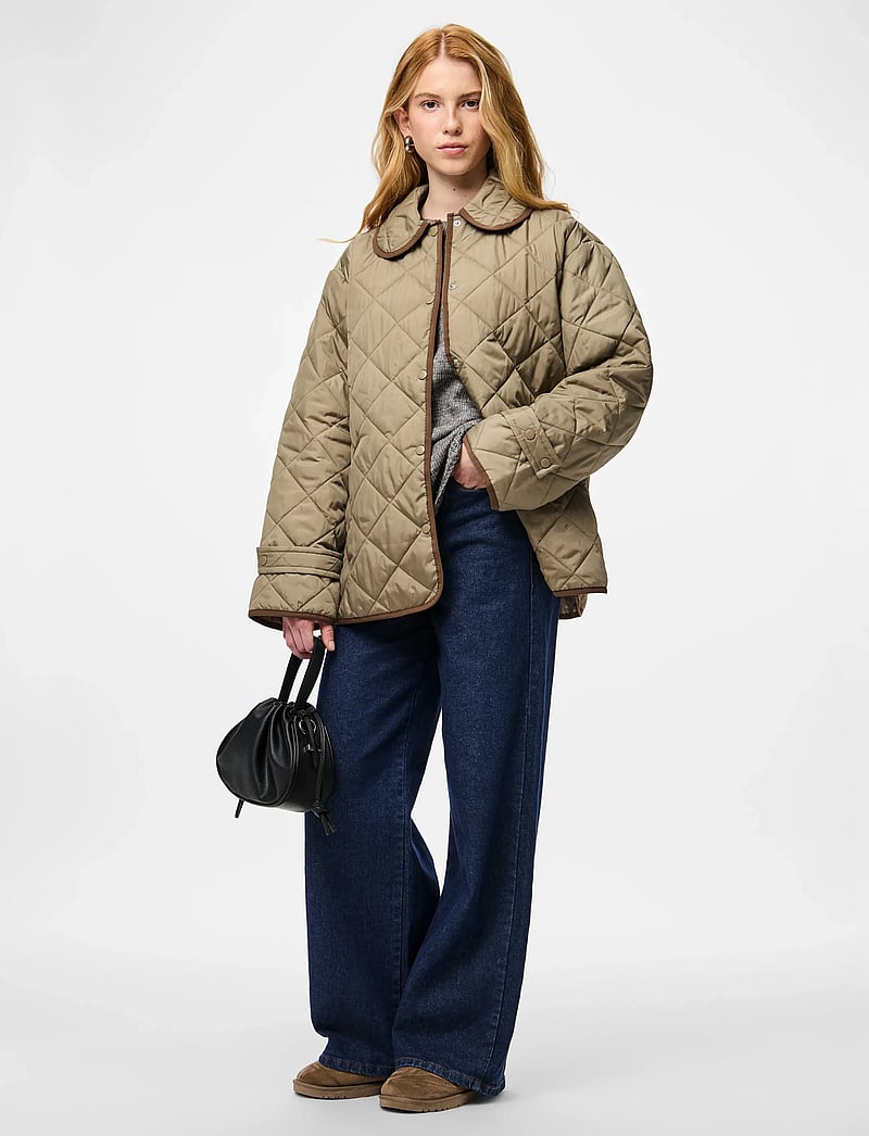 Pieces - PCEMILY SHORT QUILTED JACKET NOOS BC - steppjacken - greige - 4