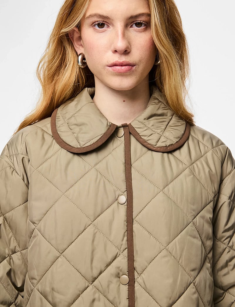 Pieces - PCEMILY SHORT QUILTED JACKET NOOS BC - steppjacken - greige - 5