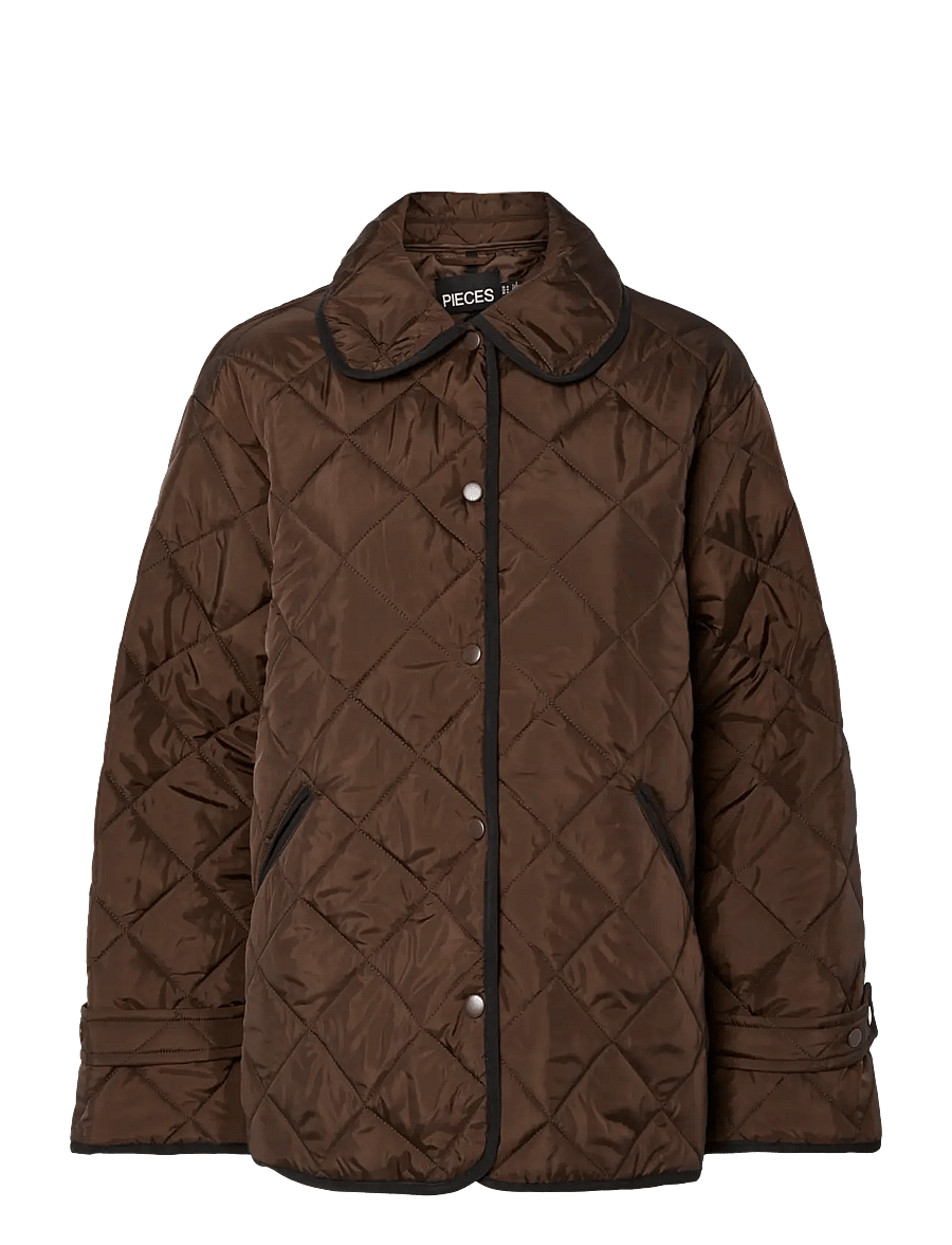 Pieces - PCEMILY SHORT QUILTED JACKET NOOS BC - frühlingsjacken - hot fudge - 1
