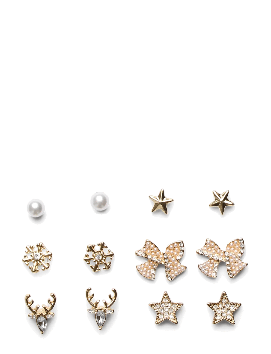 Pieces - PCJINA EARSTUDS 6-PACK BUNDLE MXM - neet-kõrvarõngad - gold colour - 1