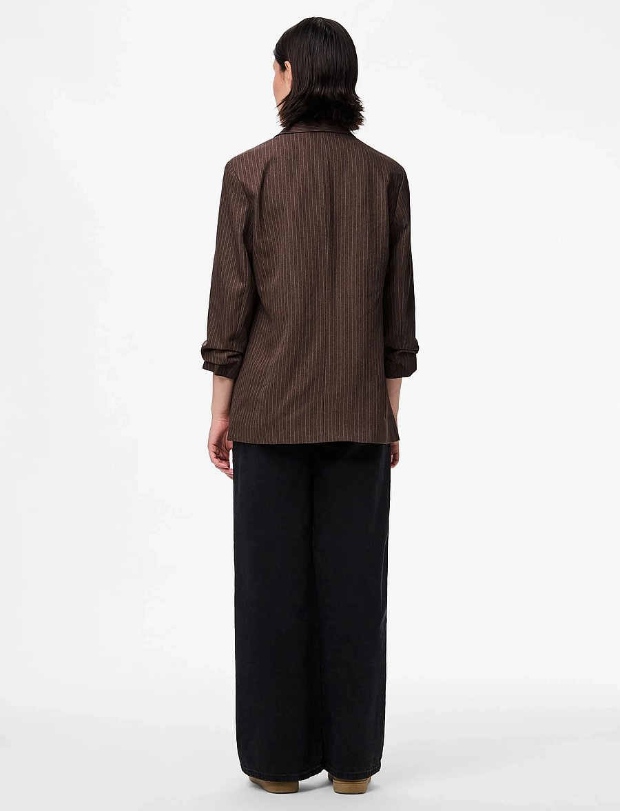 Pieces - PCBOSELLA 3/4 PINSTRIPE BLAZER NOOS BC - enkeltradede blazere - hot fudge - 3