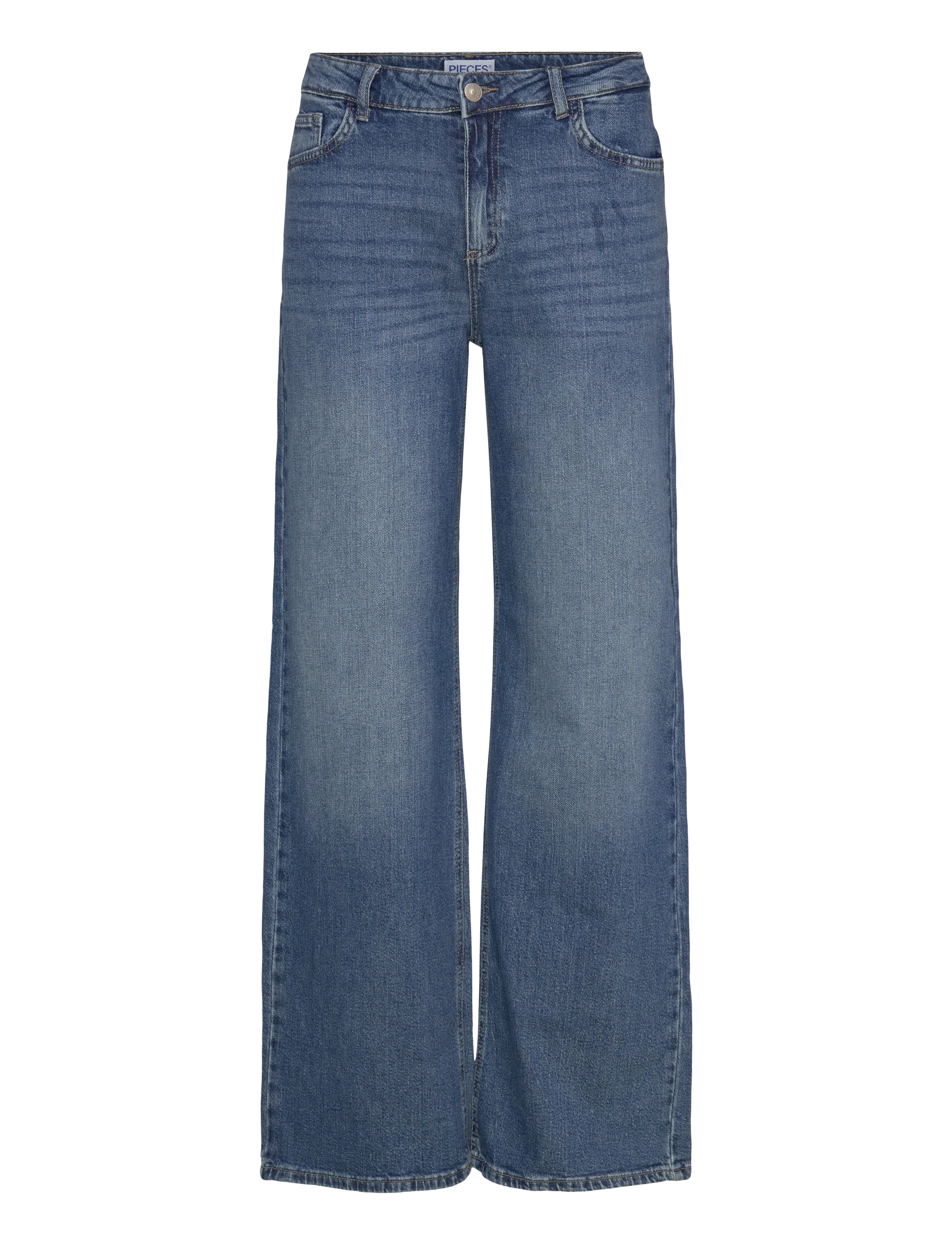 Pieces PCSILKE MW WIDE JEANS MB NOOS - Pieces - MEDIUM BLUE DENIM / blue