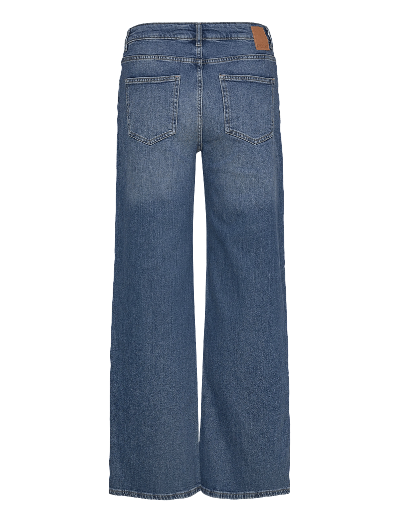 Pieces - PCSILKE MW WIDE JEANS MB NOOS - laia säärega teksad - medium blue denim - 2
