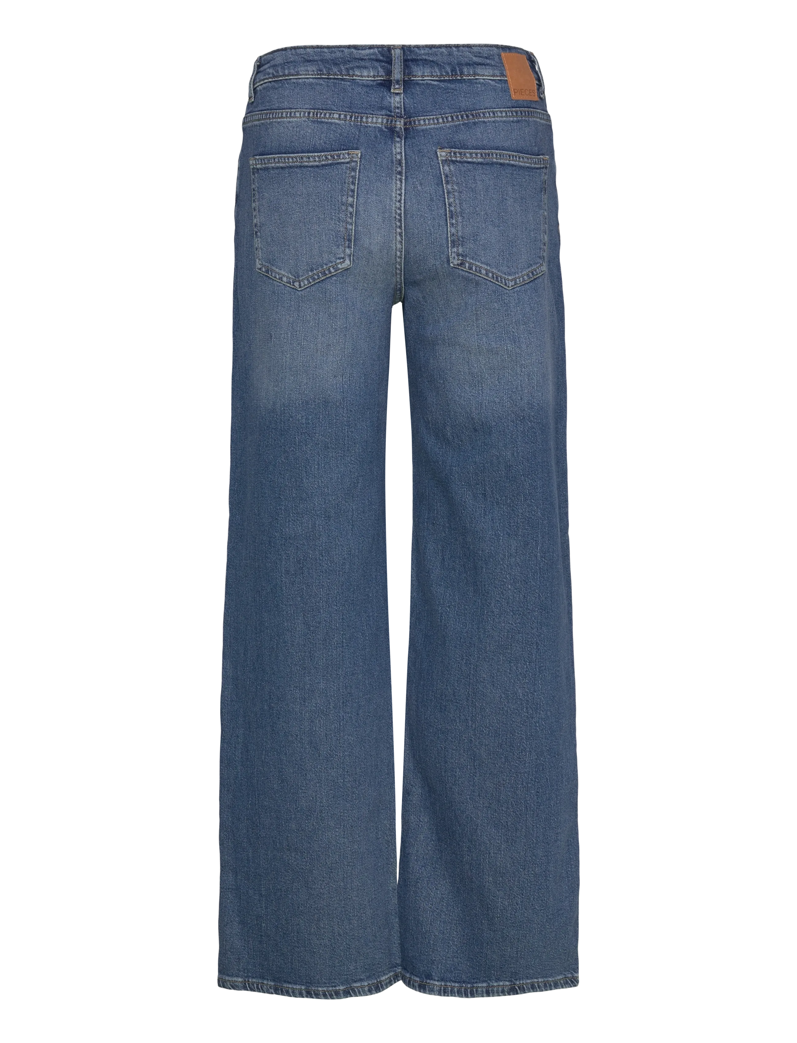 Pieces - PCSILKE MW WIDE JEANS MB NOOS - pantalons larges - medium blue denim - 2