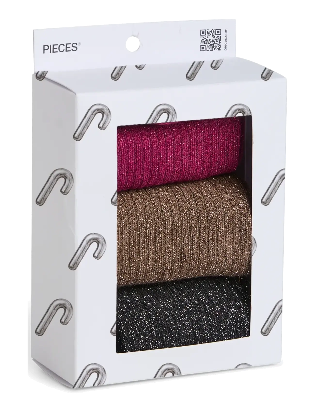 Pieces - PCSEBBY FRILL SOCK 3 PACK BOX BC MXM - normale socken - winetasting - 1