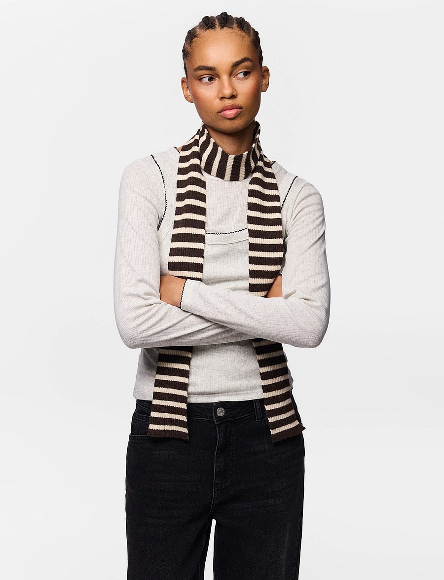 Pieces - PCJAYA LONG NARROW SCARF BC - winterschals - hot fudge - 0