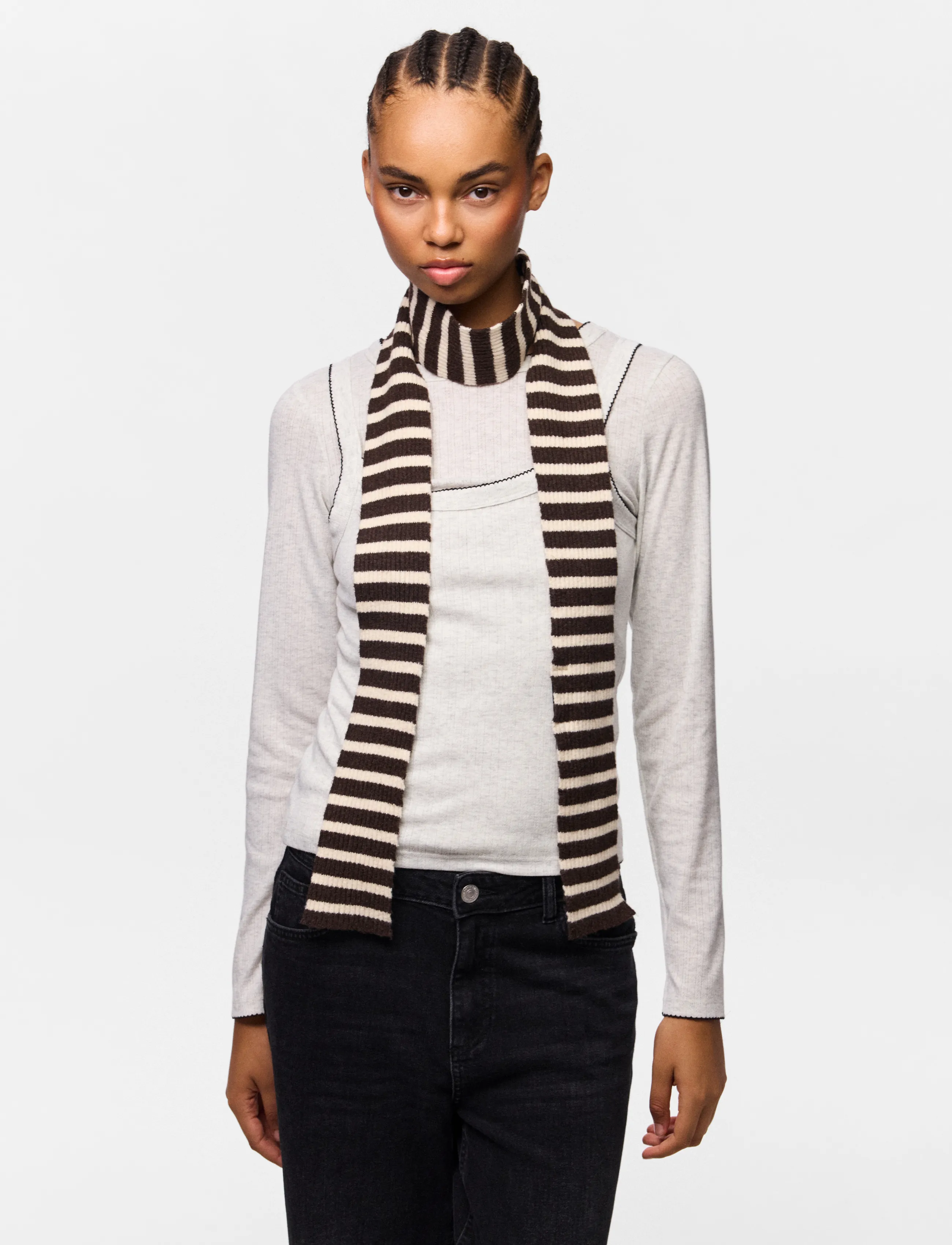 Pieces - PCJAYA LONG NARROW SCARF BC - winterschals - hot fudge - 3