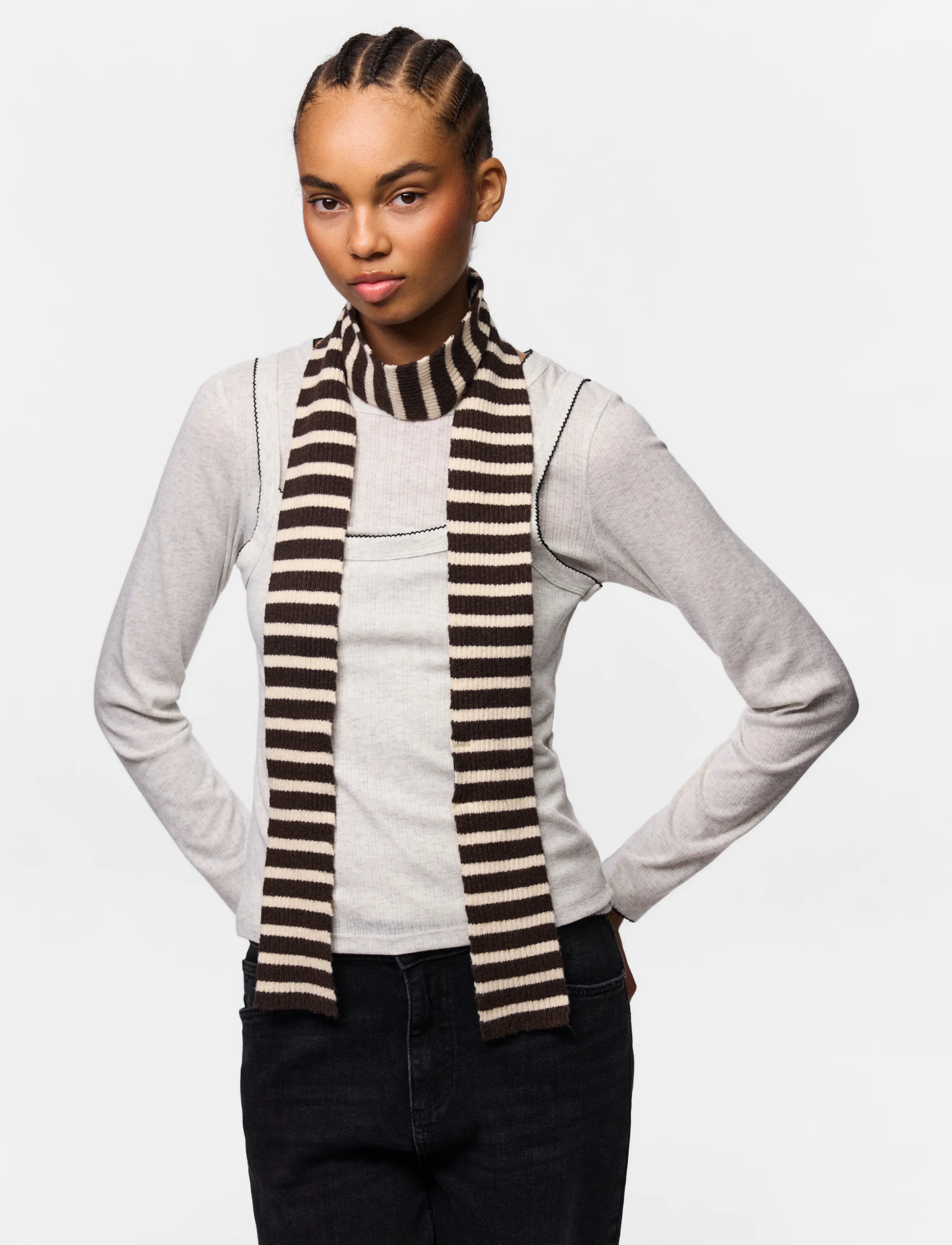 Pieces - PCJAYA LONG NARROW SCARF BC - winterschals - hot fudge - 4