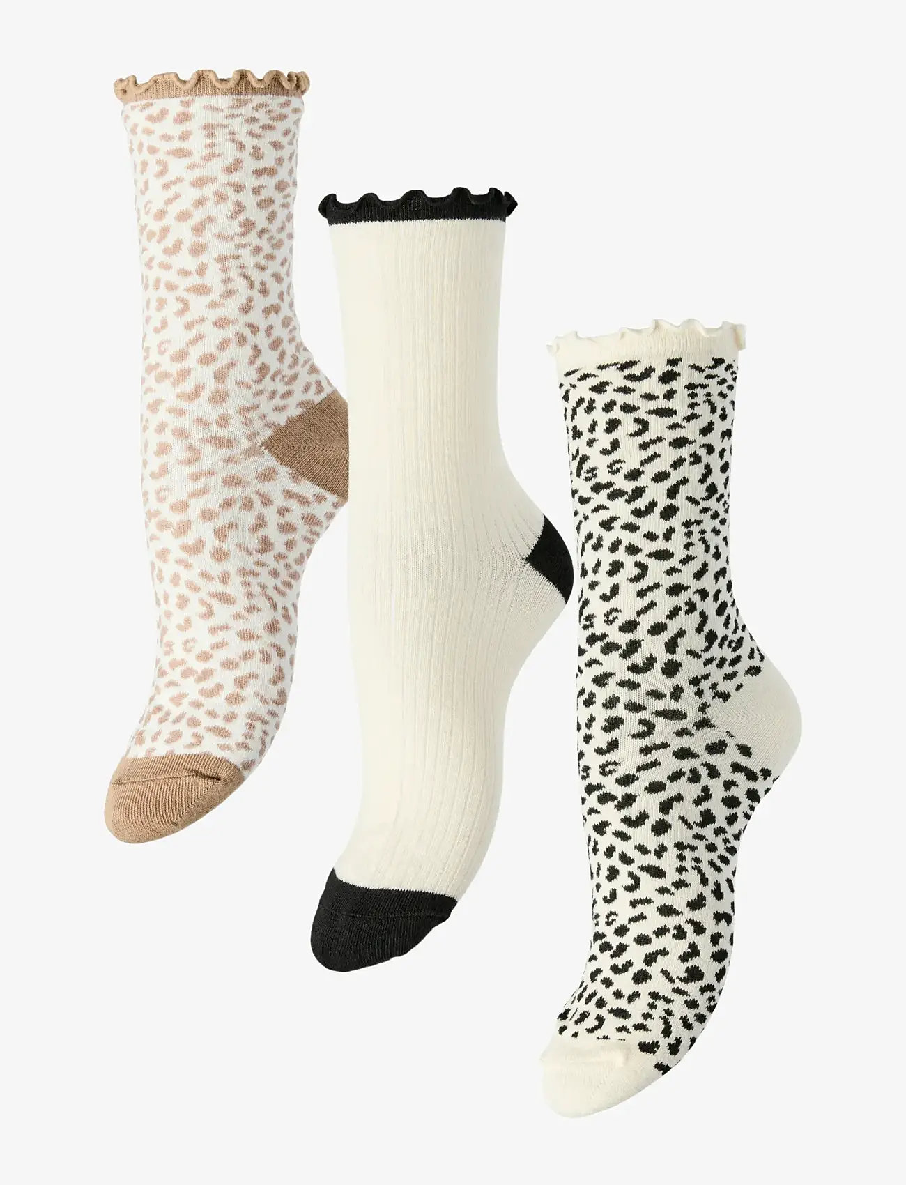 Pieces - PCAFIA XMAS LEO SOCKS 3 PACK BOX - cloud dancer - 0