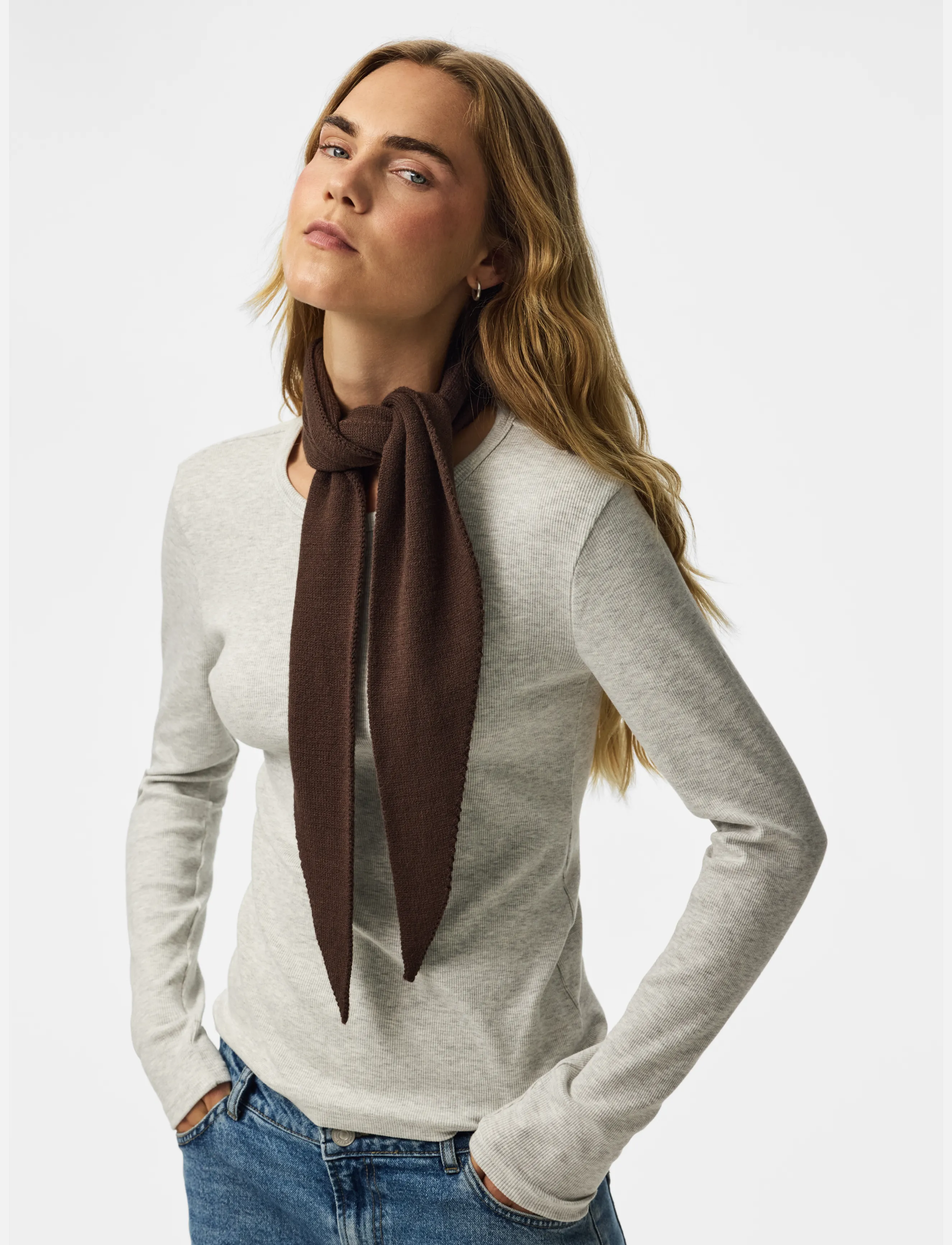 Pieces Pckomma Triangle Scarf Noos Bc, One Size, Brown, Tørklæder > Letvægtstørklæder, Dame