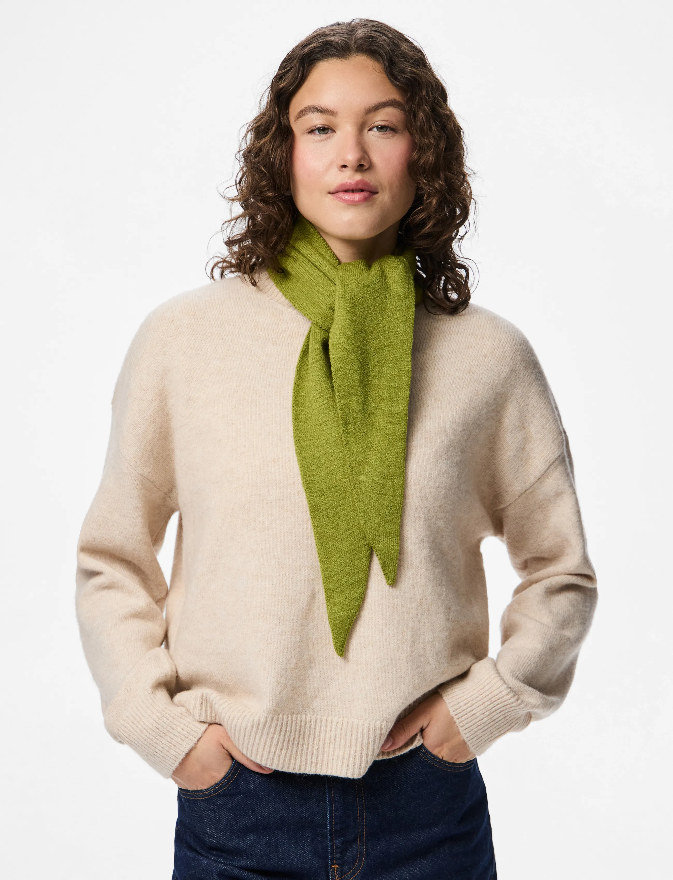 Pieces PCKOMMA TRIANGLE SCARF NOOS BC - Pieces - WOODBINE / khaki/green