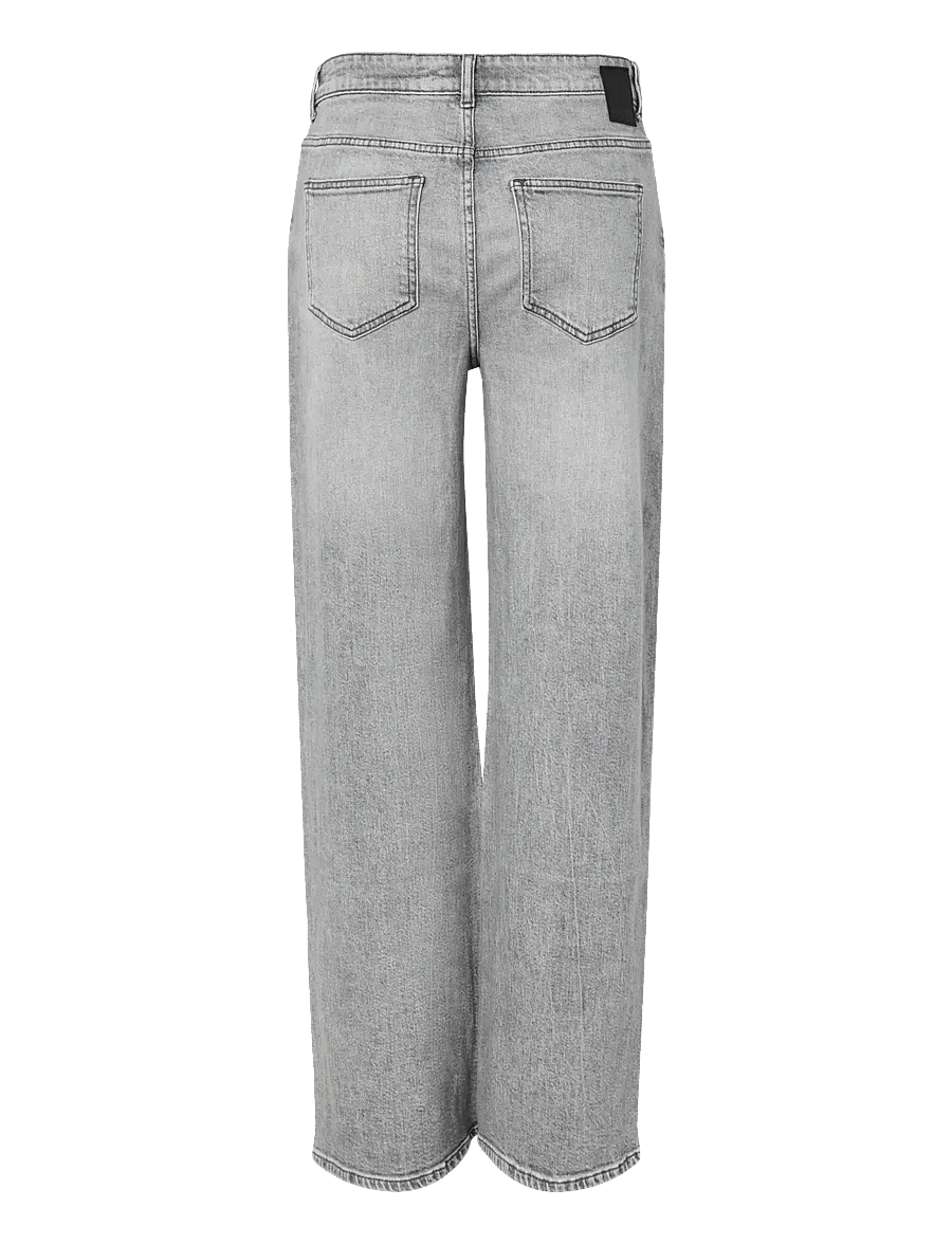 Pieces - PCSILKE MW WIDE JEANS MG NOOS BC - wide leg jeans - medium grey denim - 2