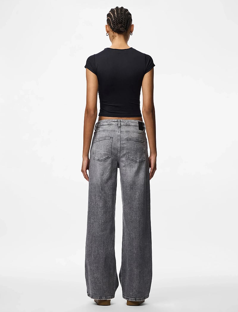 Pieces - PCSILKE MW WIDE JEANS MG NOOS BC - brede jeans - medium grey denim - 3